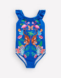 Hallie Frill Strap Swimsuit-Jungle Placement