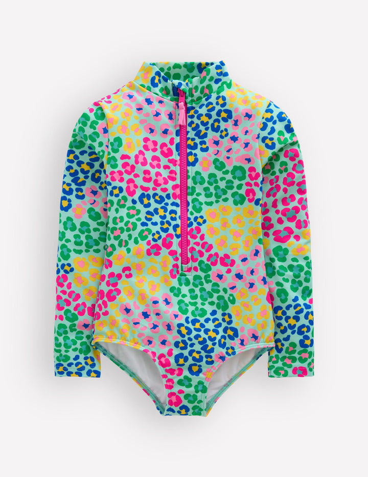 Long-sleeved Swimsuit-Multi Leopard