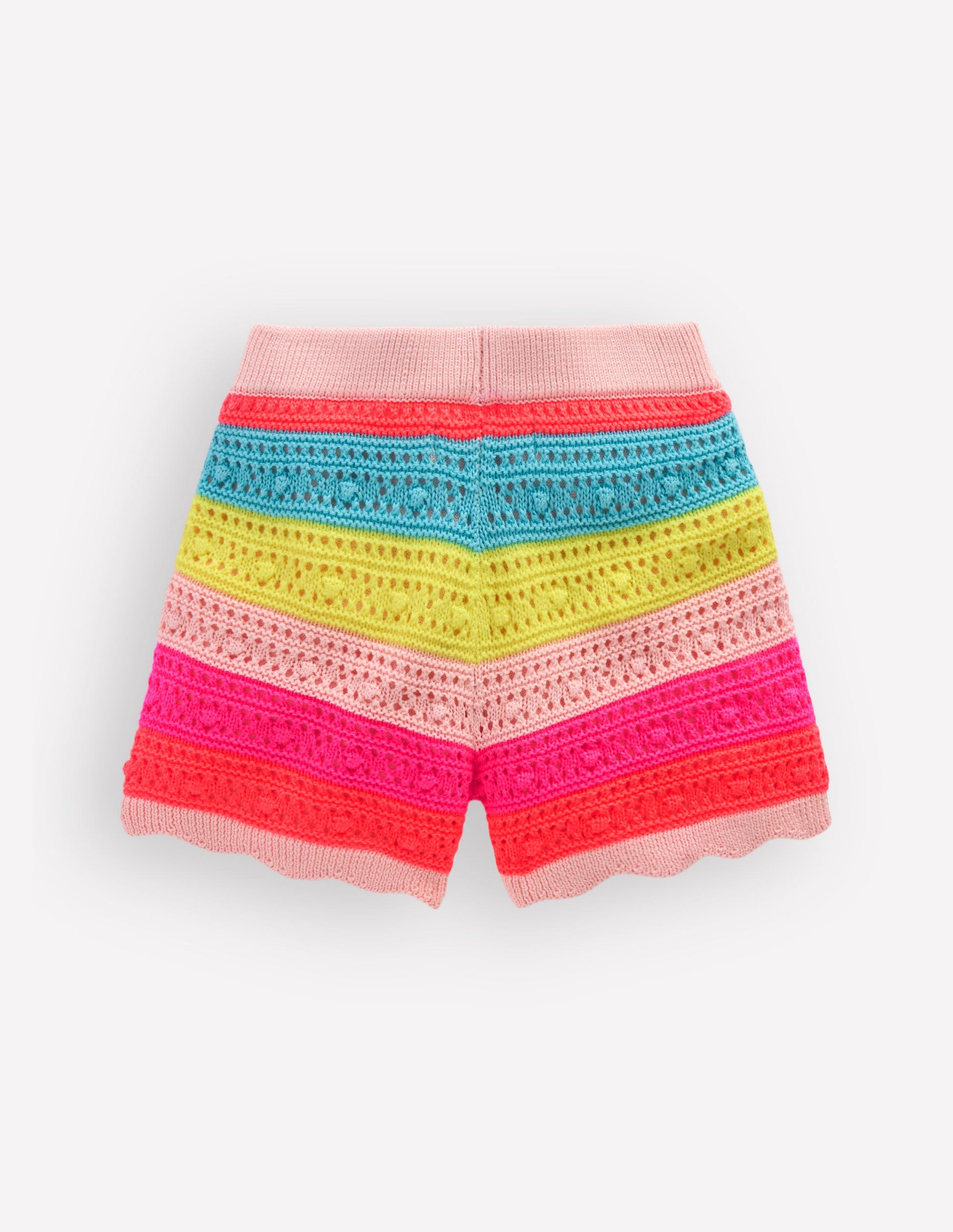 Knitted Shorts-Neon Multi Stripe-2