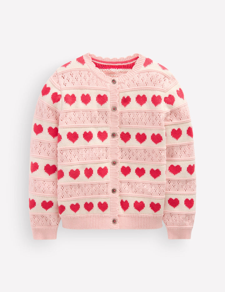 Pretty Scallop Cardigan-Chalk Pink