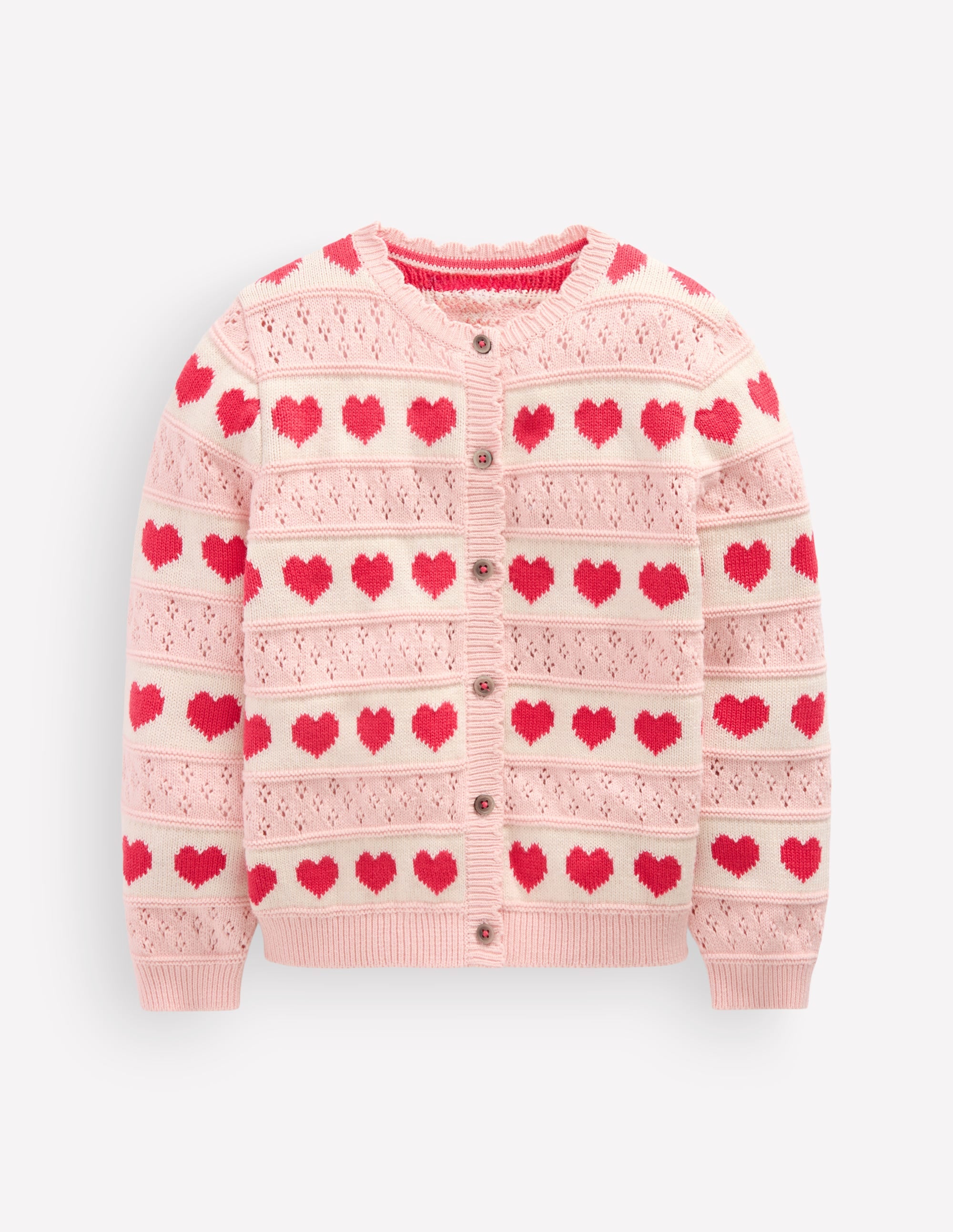 Pretty Scallop Cardigan-Chalk Pink - Image 1
