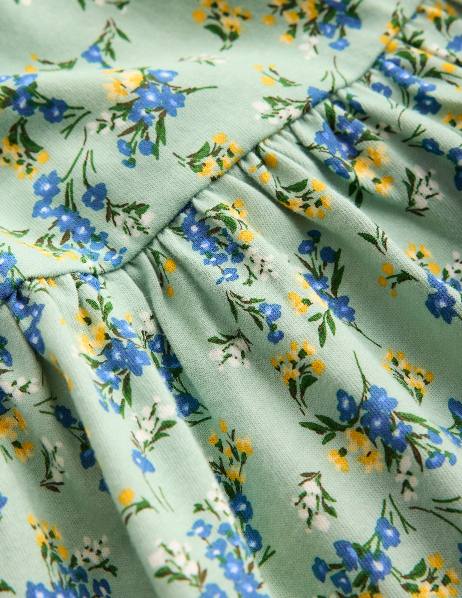 Ballerina Jersey Dress-Green Floral-3