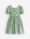 Ballerina Jersey Dress-Green Floral