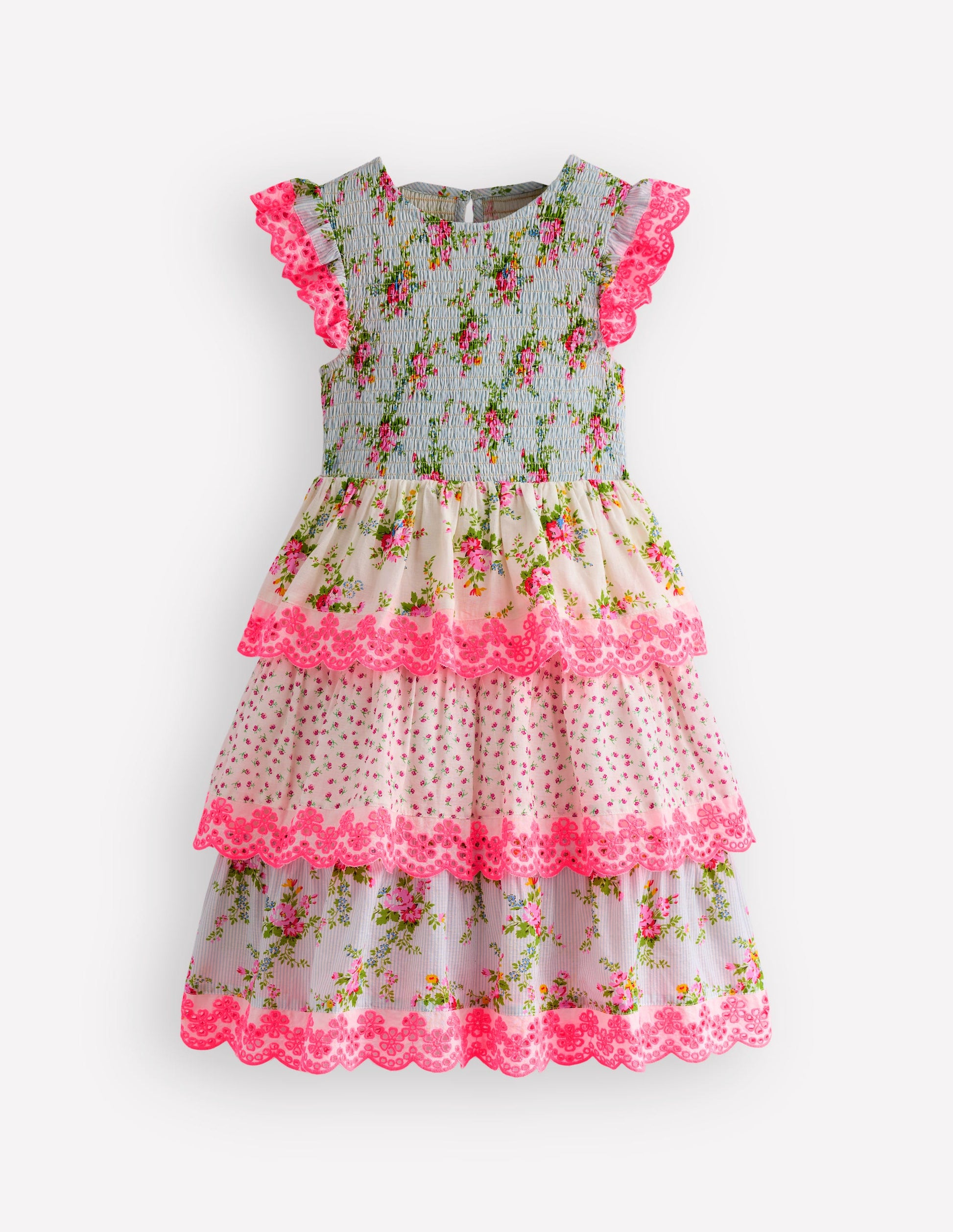 Boden Girls Tiered Lace Trim Dress | Size 2-3 Years Boden Girls Tiered Lace Trim Dress | Size 2-3 Years