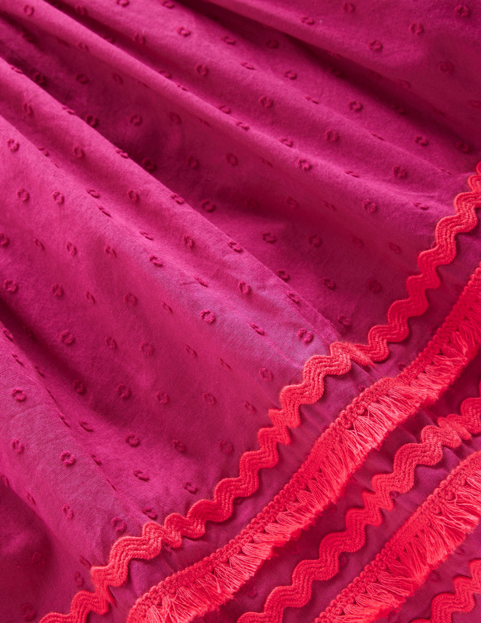 Flutter Sleeve Ric Rac Dress - Bright Pink | Boden USA