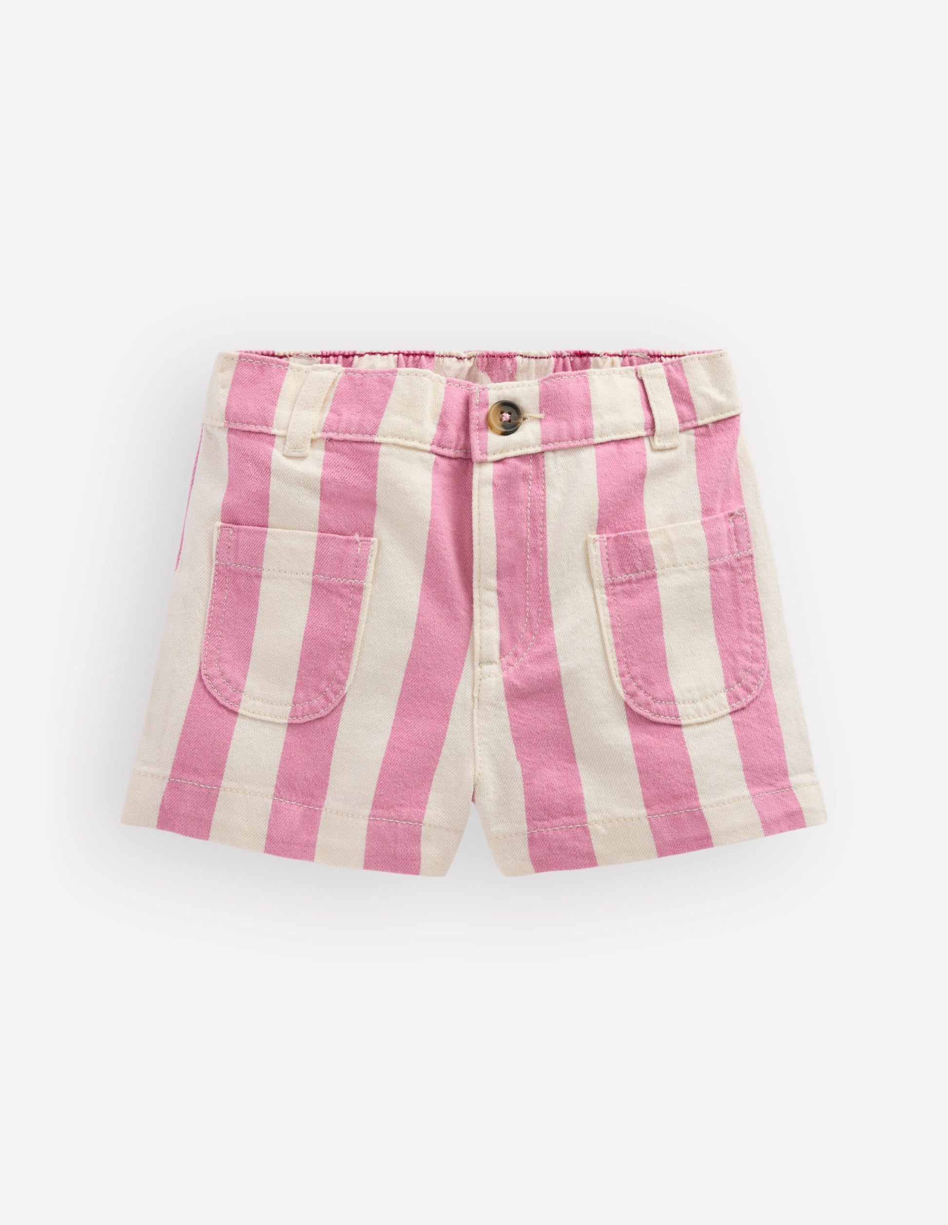 Patch Pocket Shorts-Pink Stripe-1