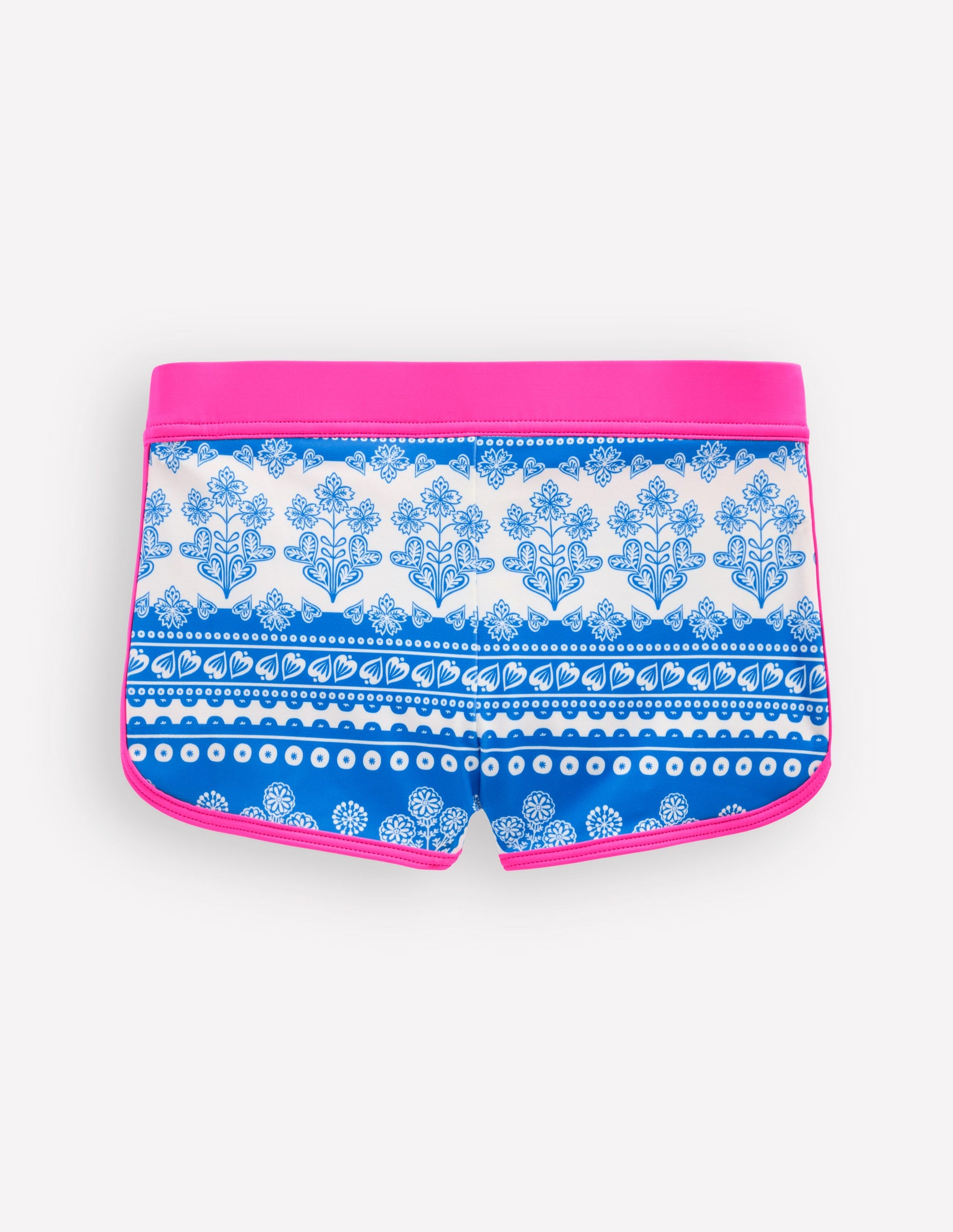 Patterned Swim Shorts-Azure Blue Woodblock-2