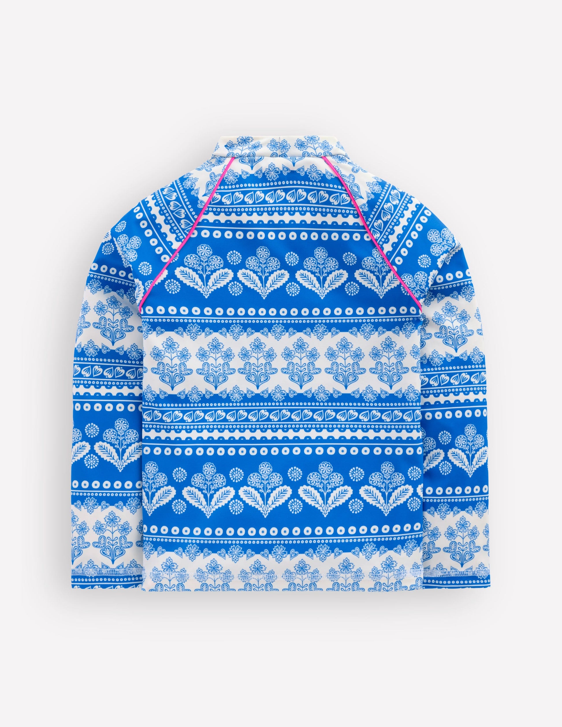 Sunsafe Patterned Rash Vest-Azure Blue Woodblock-2