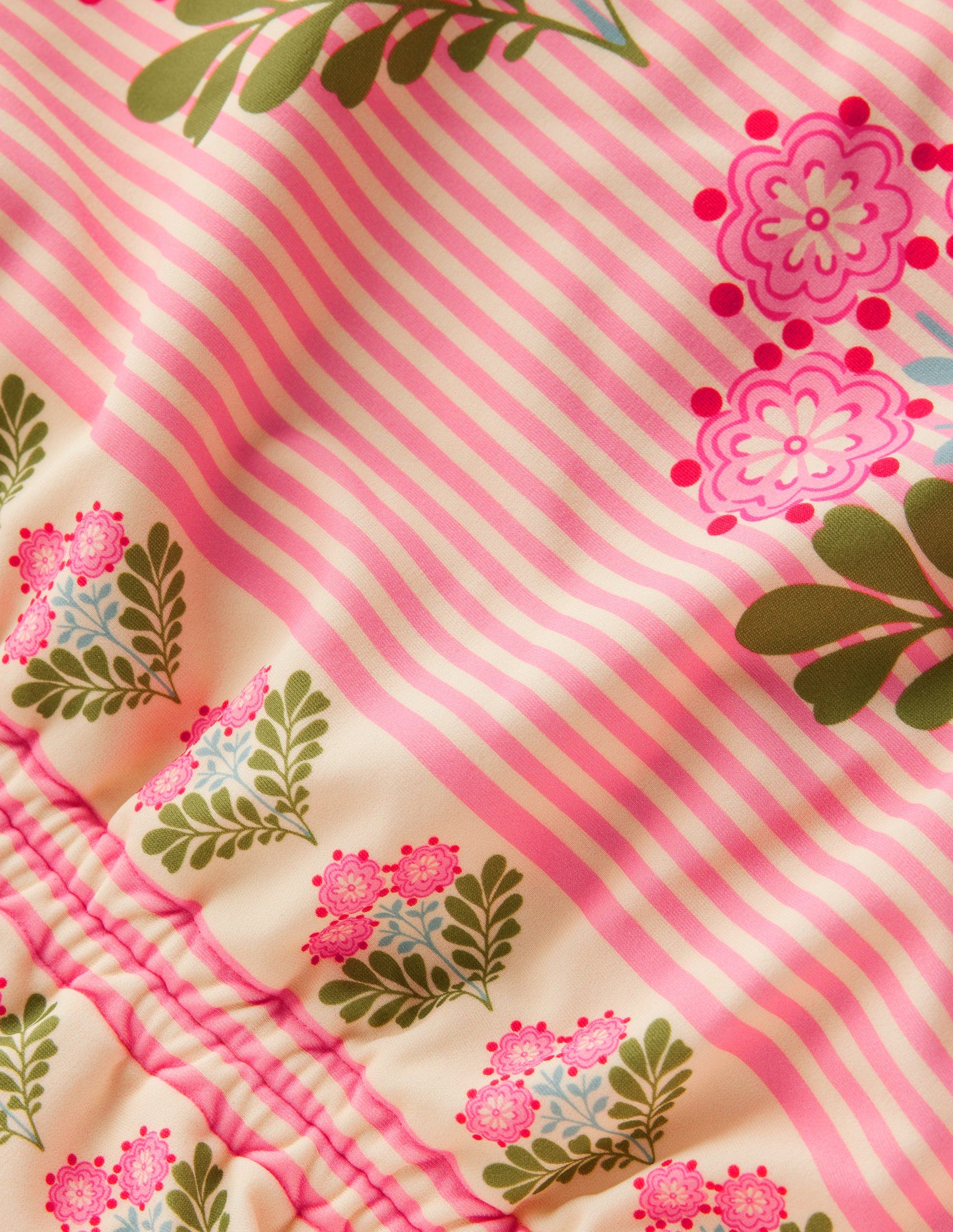 Ruched Tankini Set-Strawberry Pink Woodblock-4