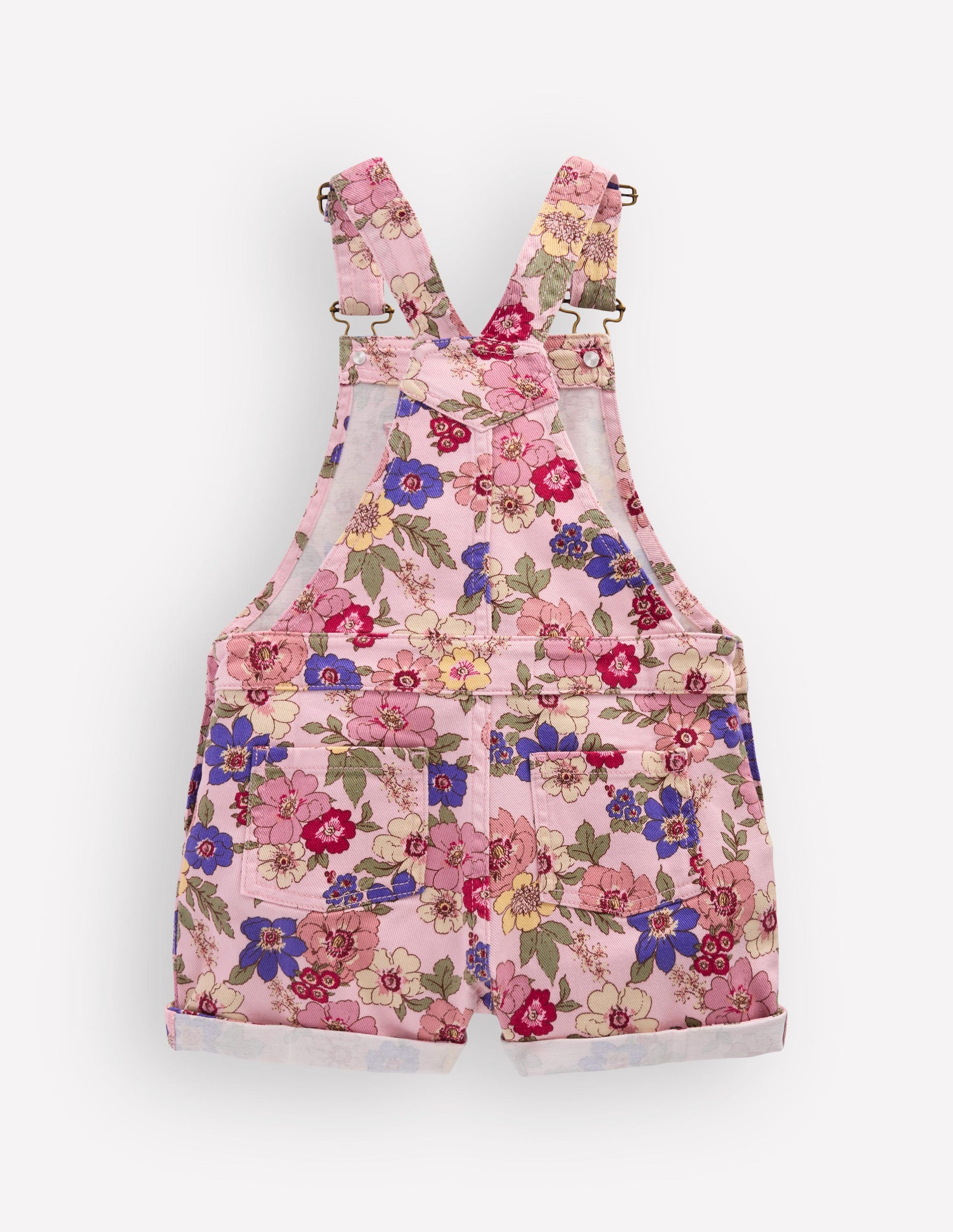 Short Overalls-Pink Floral Bloom-2