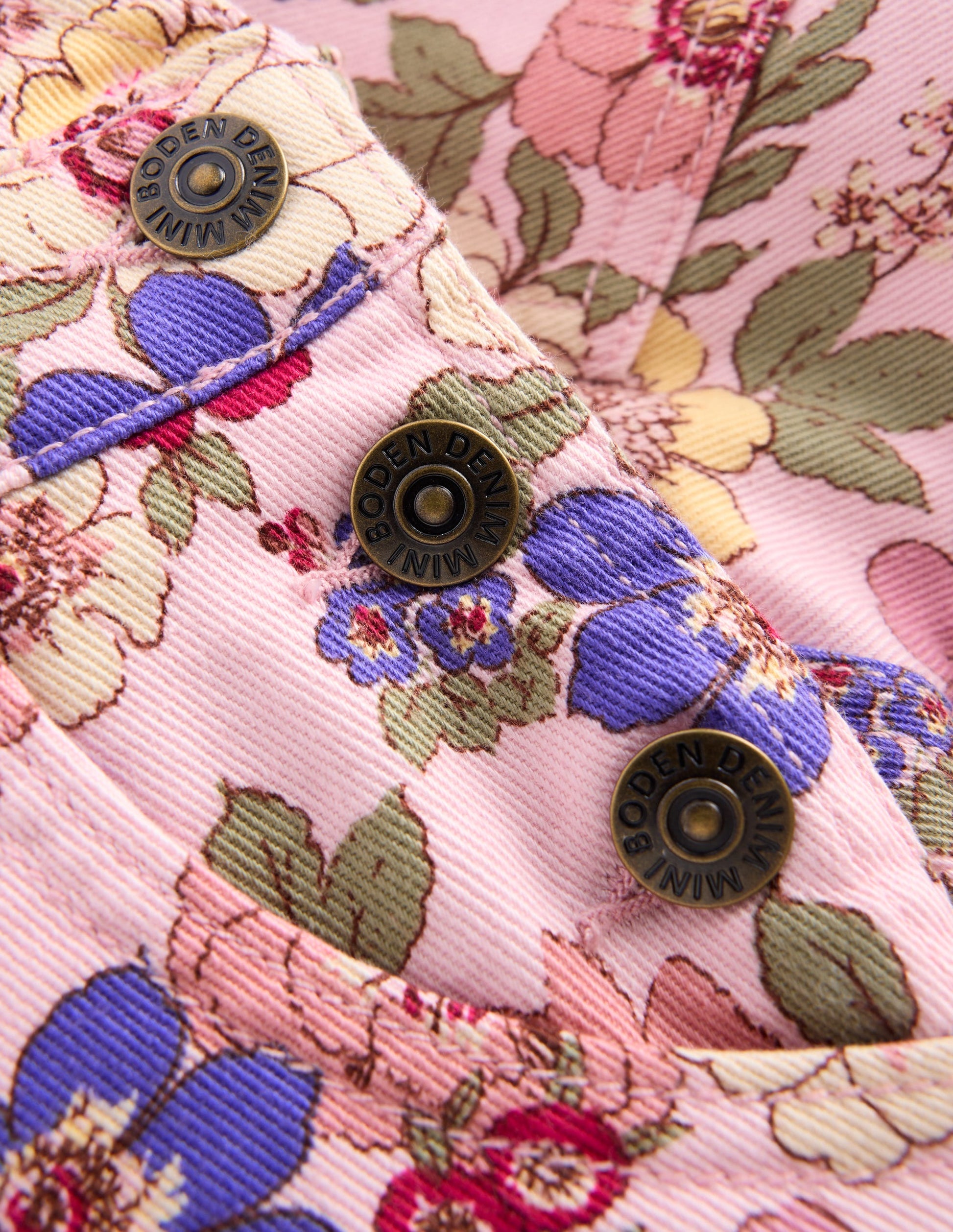 Short Overalls-Pink Floral Bloom-3
