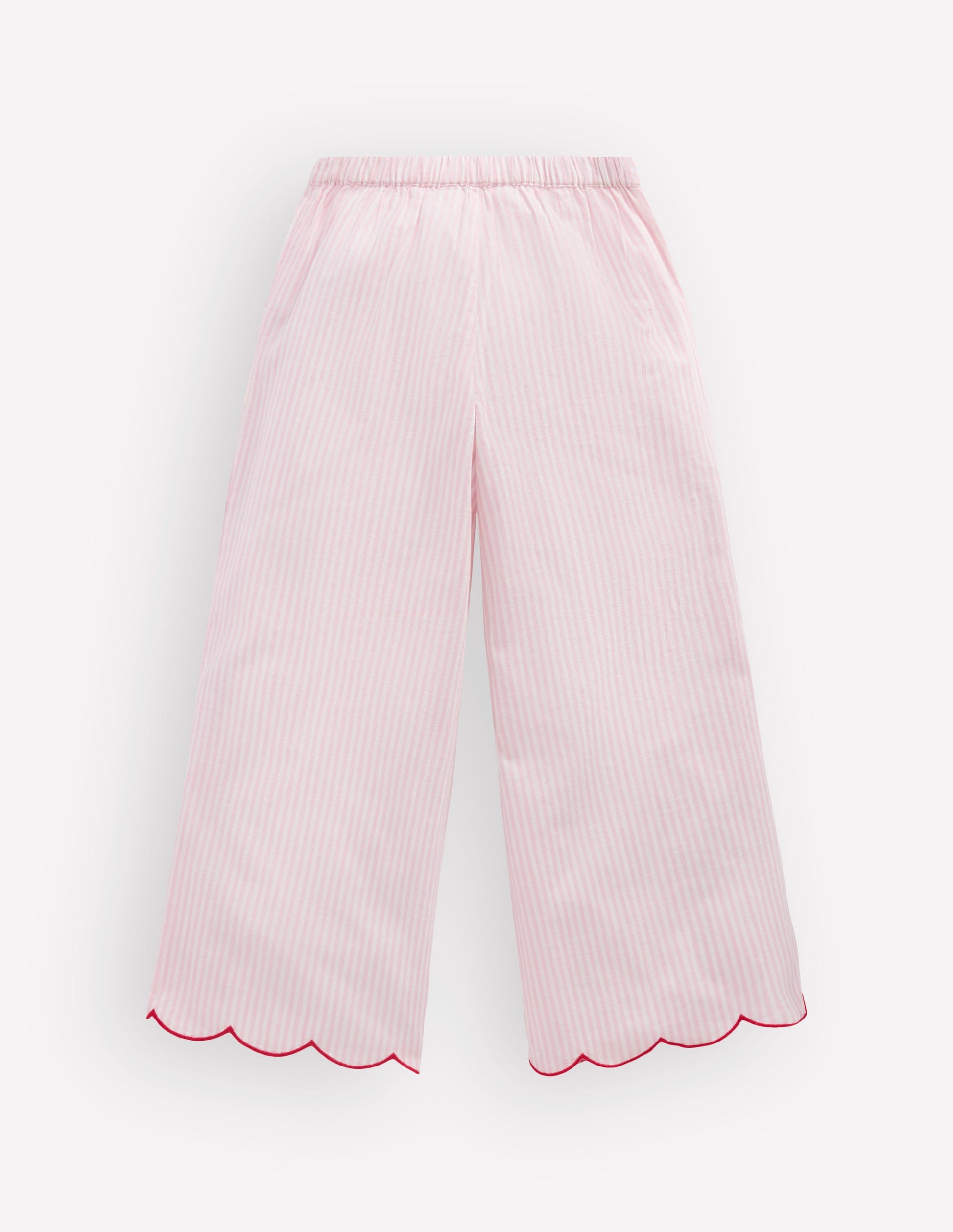Scallop Hem Pants-Chalk Pink/ Ivory Floral-3