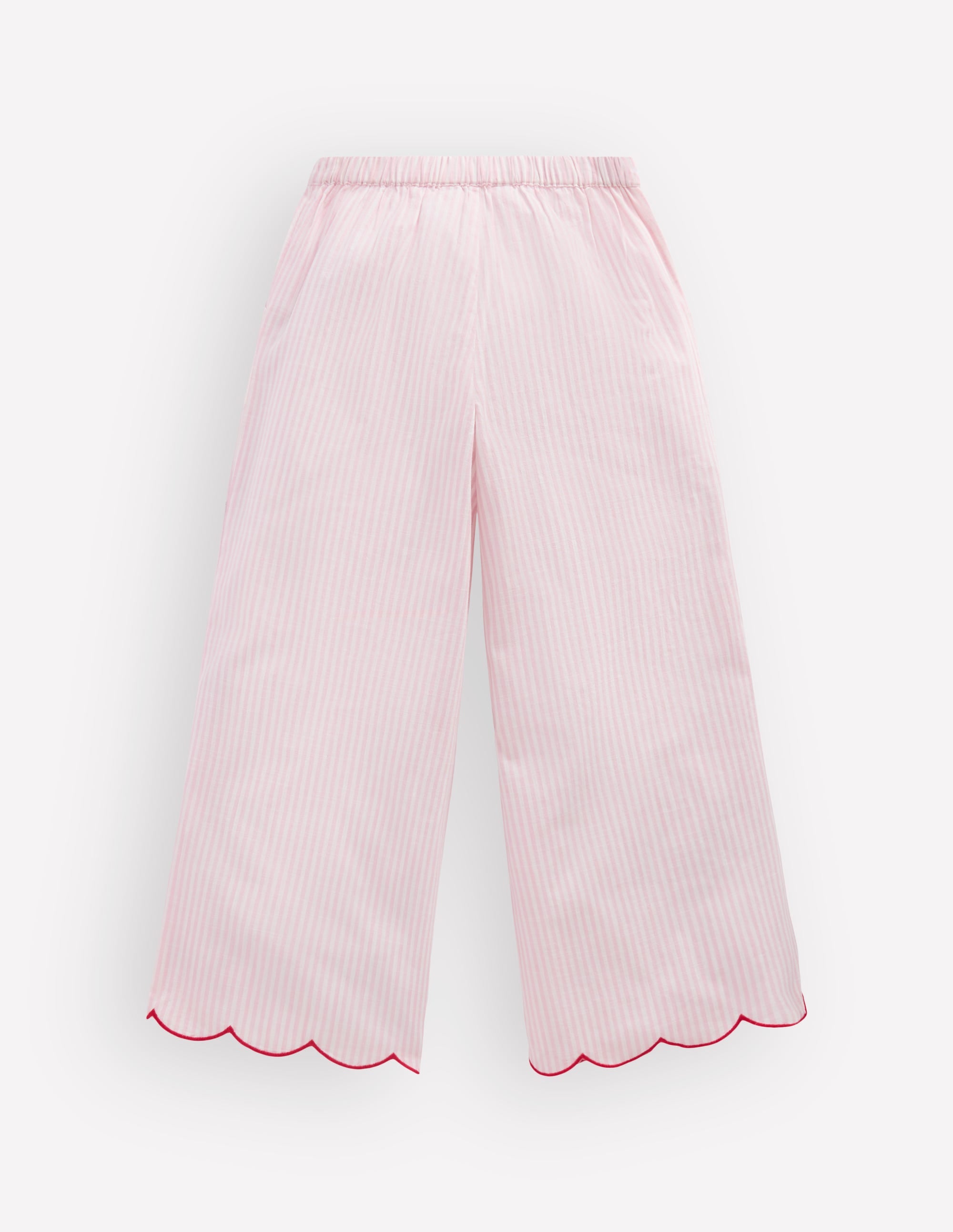 Scallop Hem Pants-Chalk Pink/ Ivory Floral - Image 2