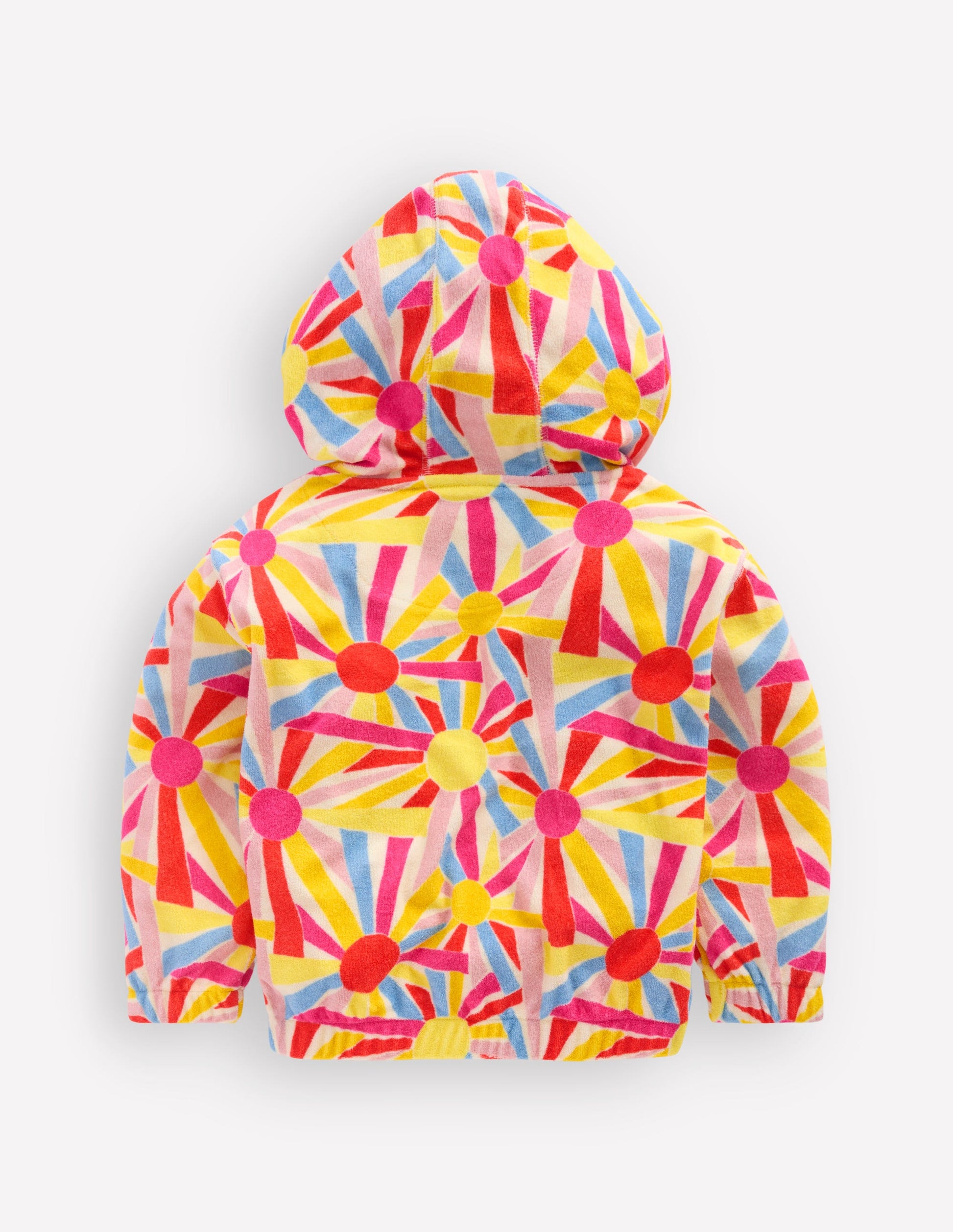 Relaxed Towelling Hoodie-Ivory Sunburst-3