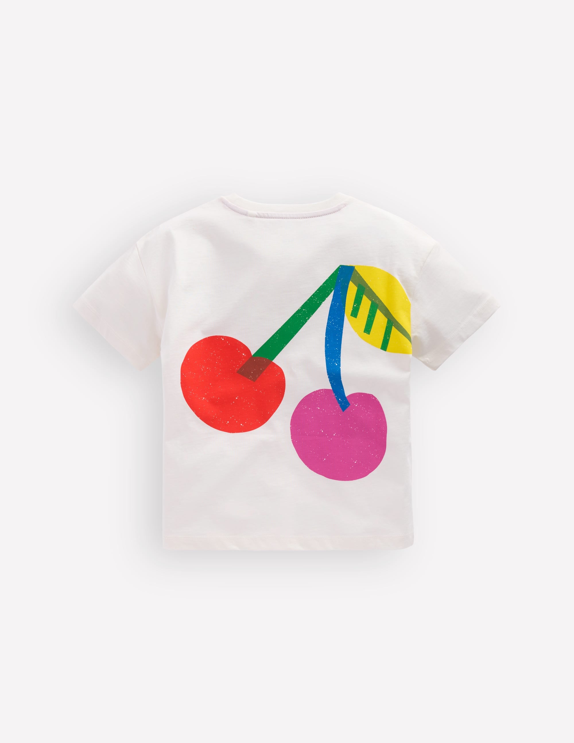 Short Sleeve Printed T-Shirt-Soft Ivory Cherries - Image 3