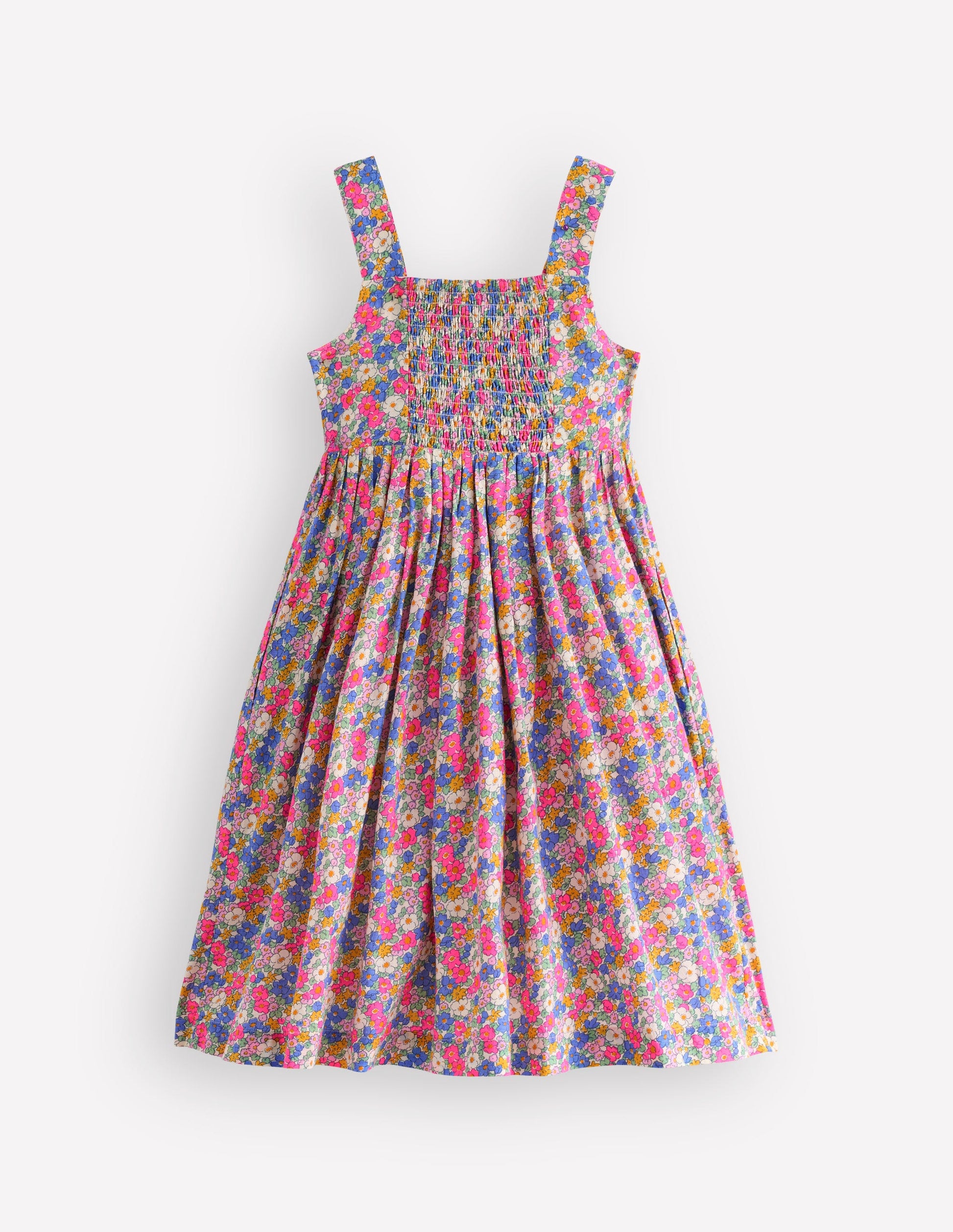 Remy Button Through Dress-Pink Ditsy Floral-2