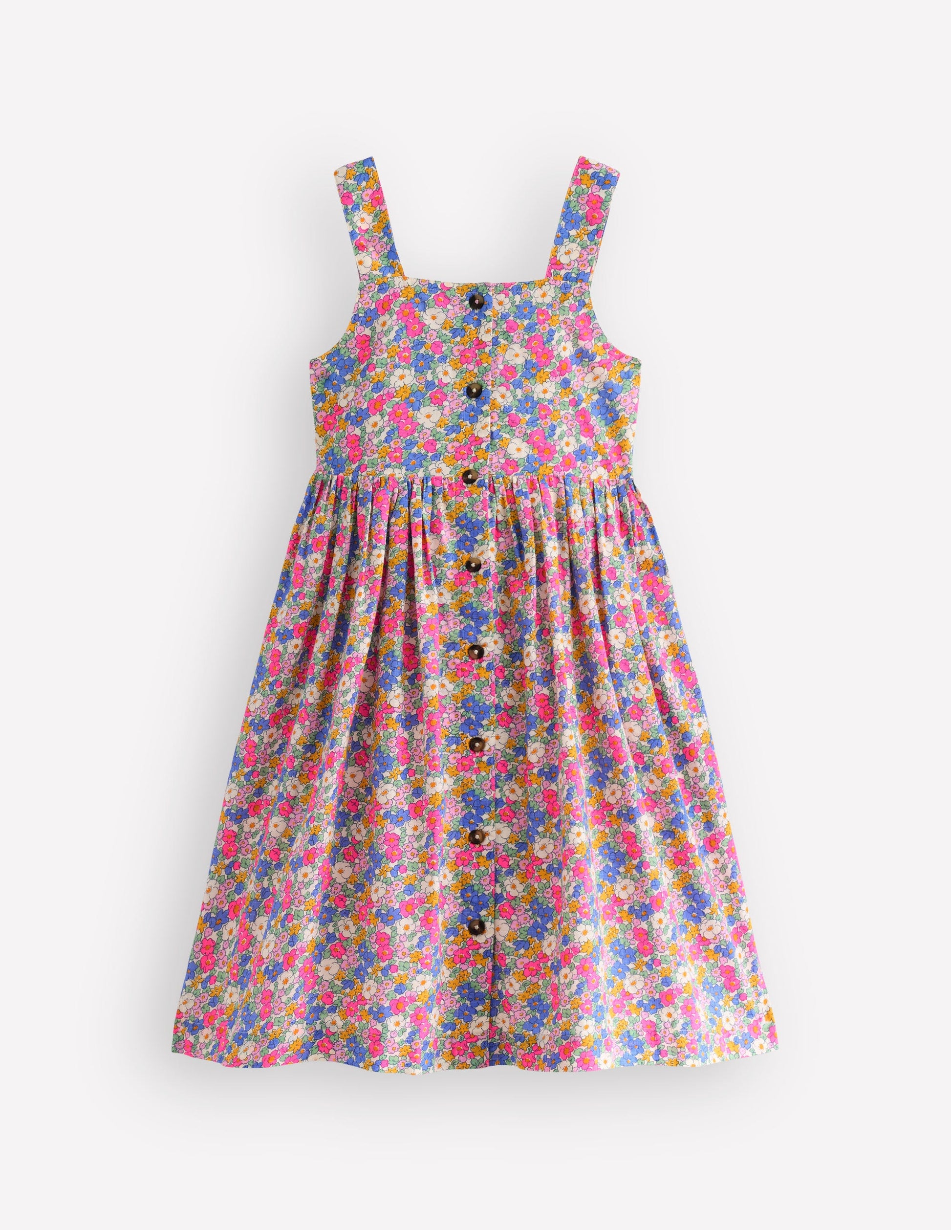 Remy Button Through Dress-Pink Ditsy Floral-1