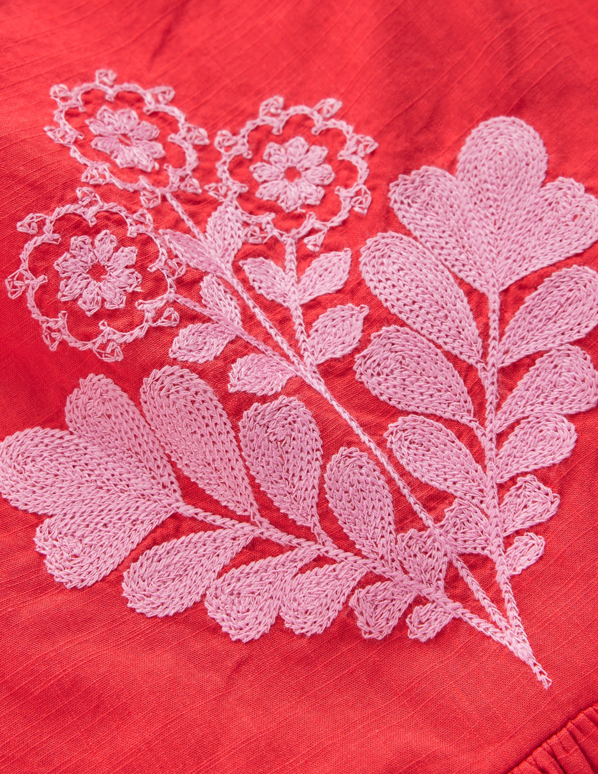 Annalisa Twirly Sundress-Spicy Red Embroidery - Image 3