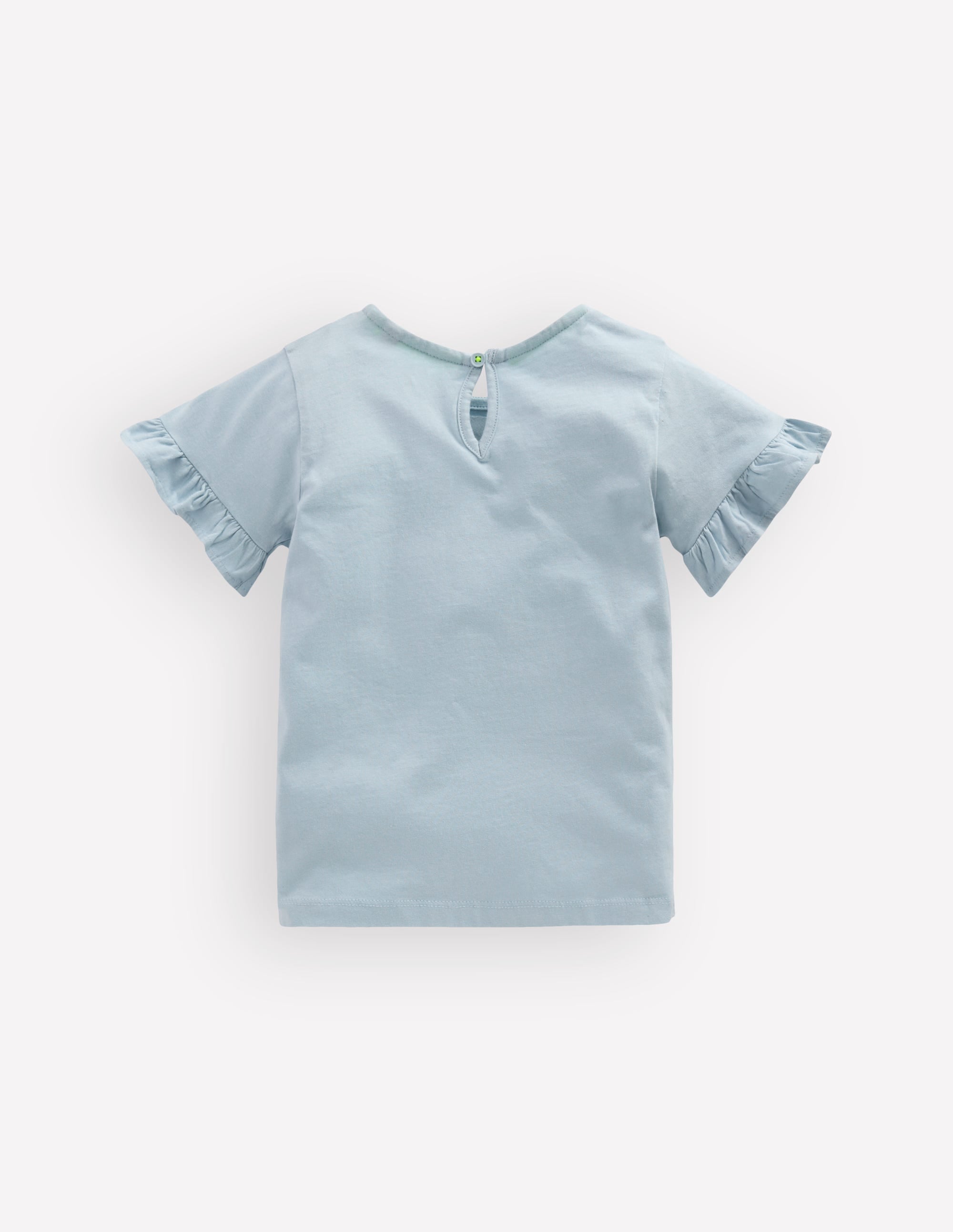 Pretty Frill T-shirt-Misty Blue Flamingos - Image 2