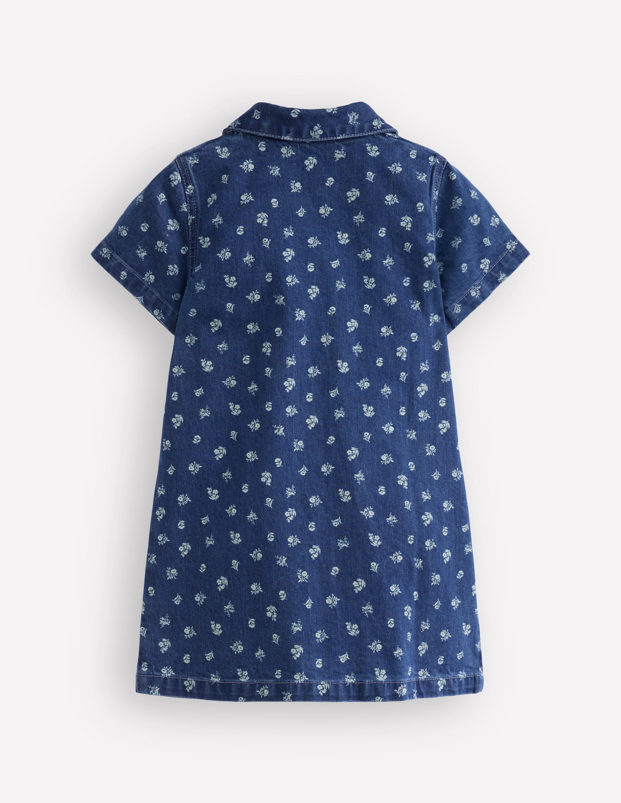 Denim Shirt Dress - Blue Ditsy Floral