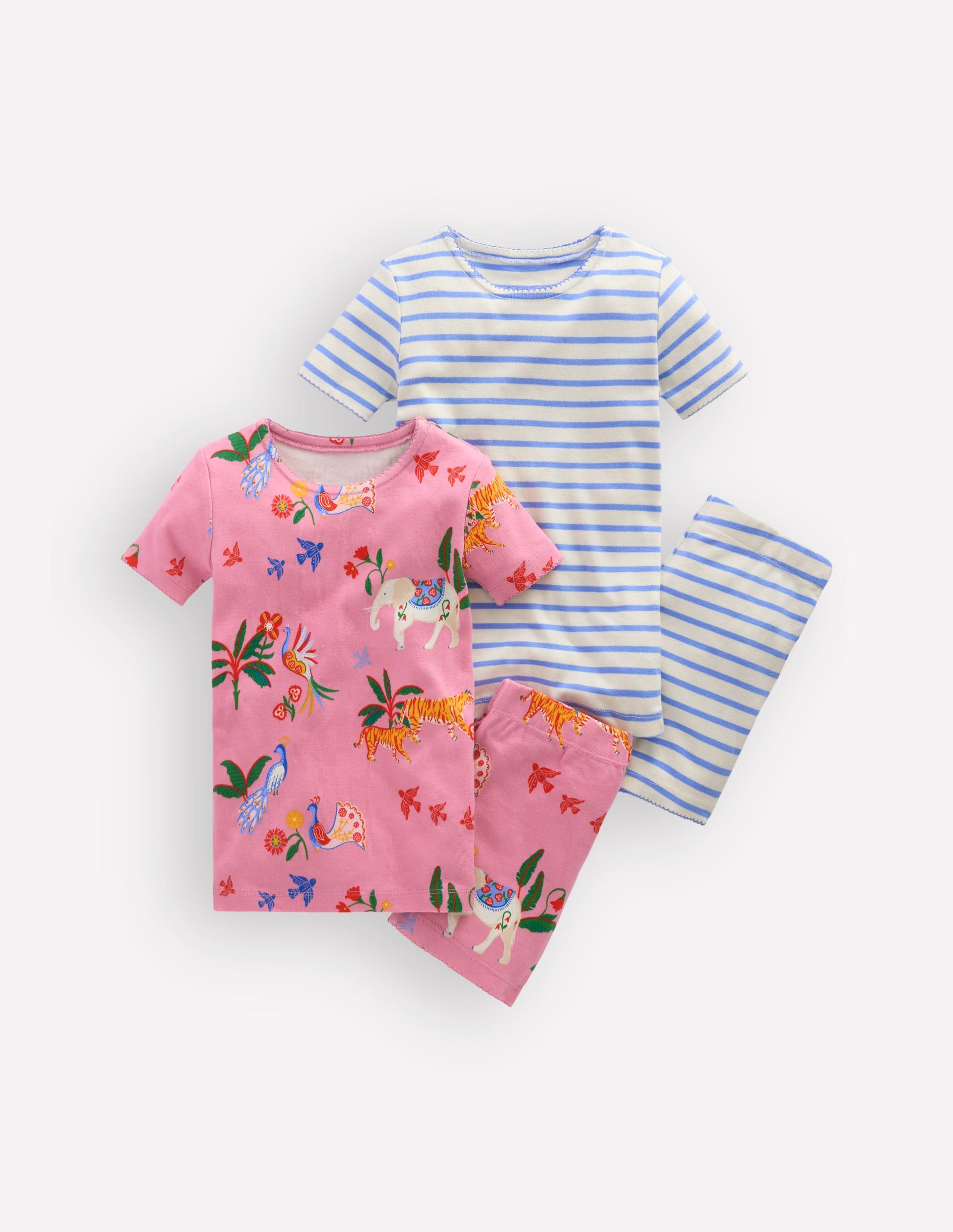 Twin Pack Short Pajamas-Pink Unicorn-1