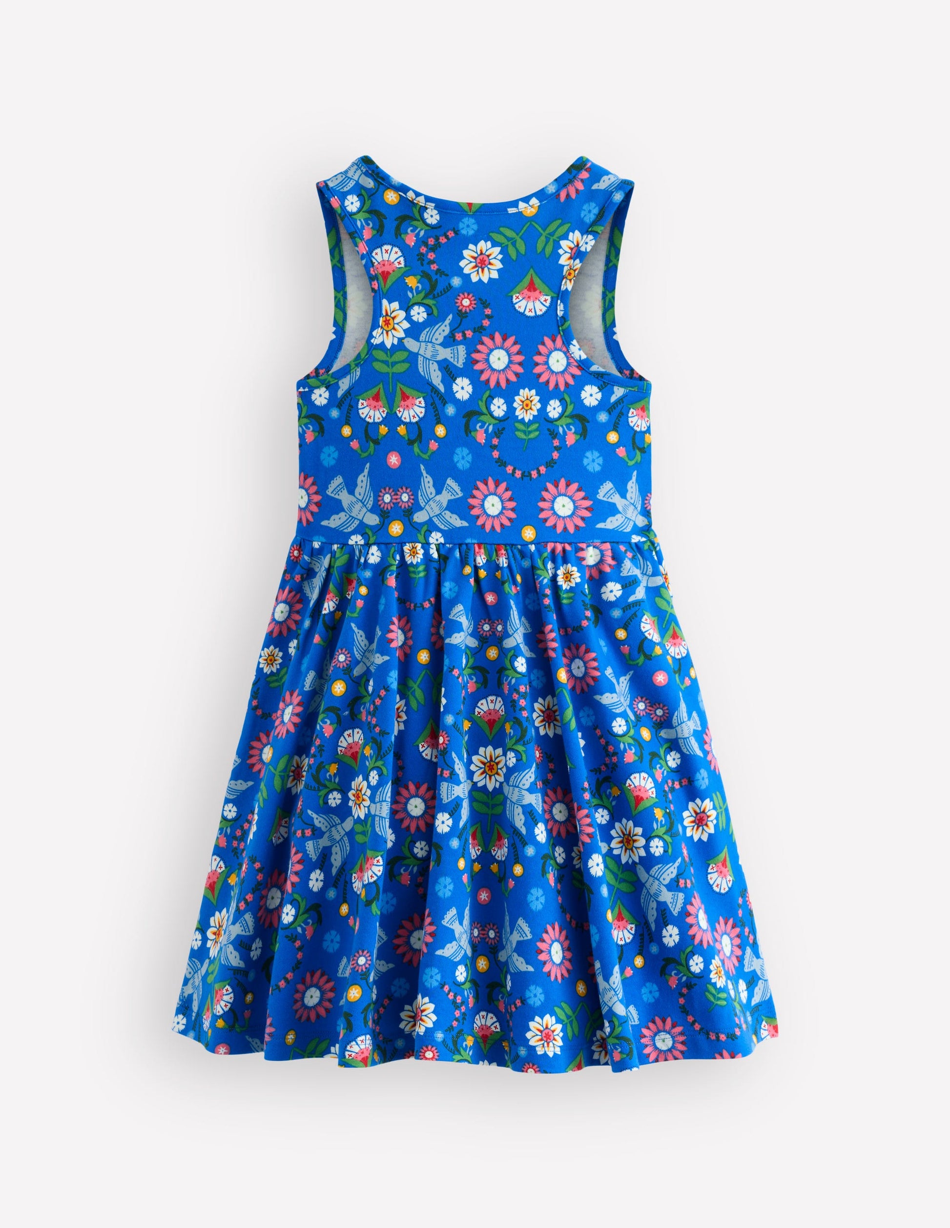 Boden Girls Twirly Jersey Dress in Blue
