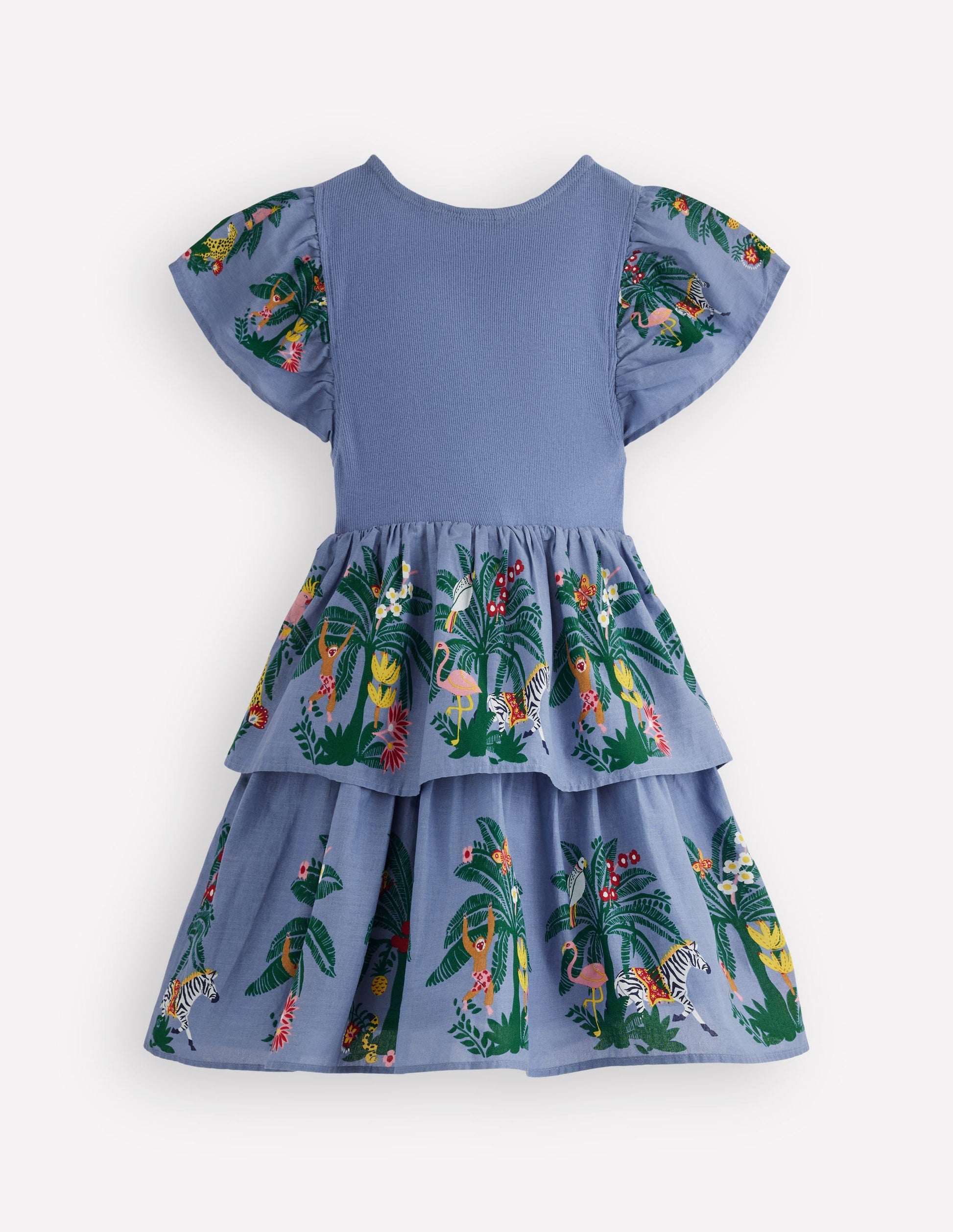 mini boden jungle dress Boden Girls Woven Mix Twirly Dress in Blue