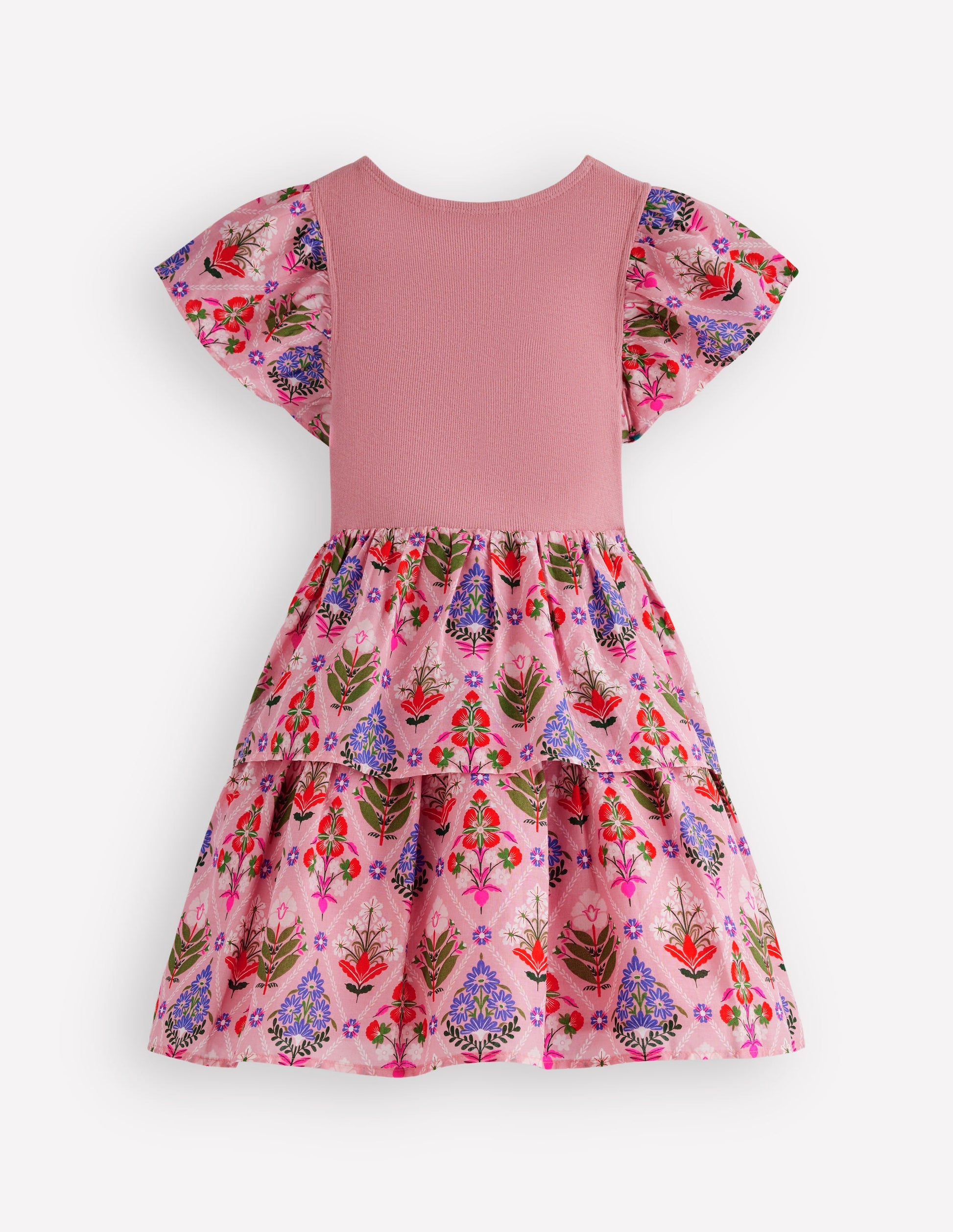 Woven Mix Twirly Dress-Multi Diamond Floral-2