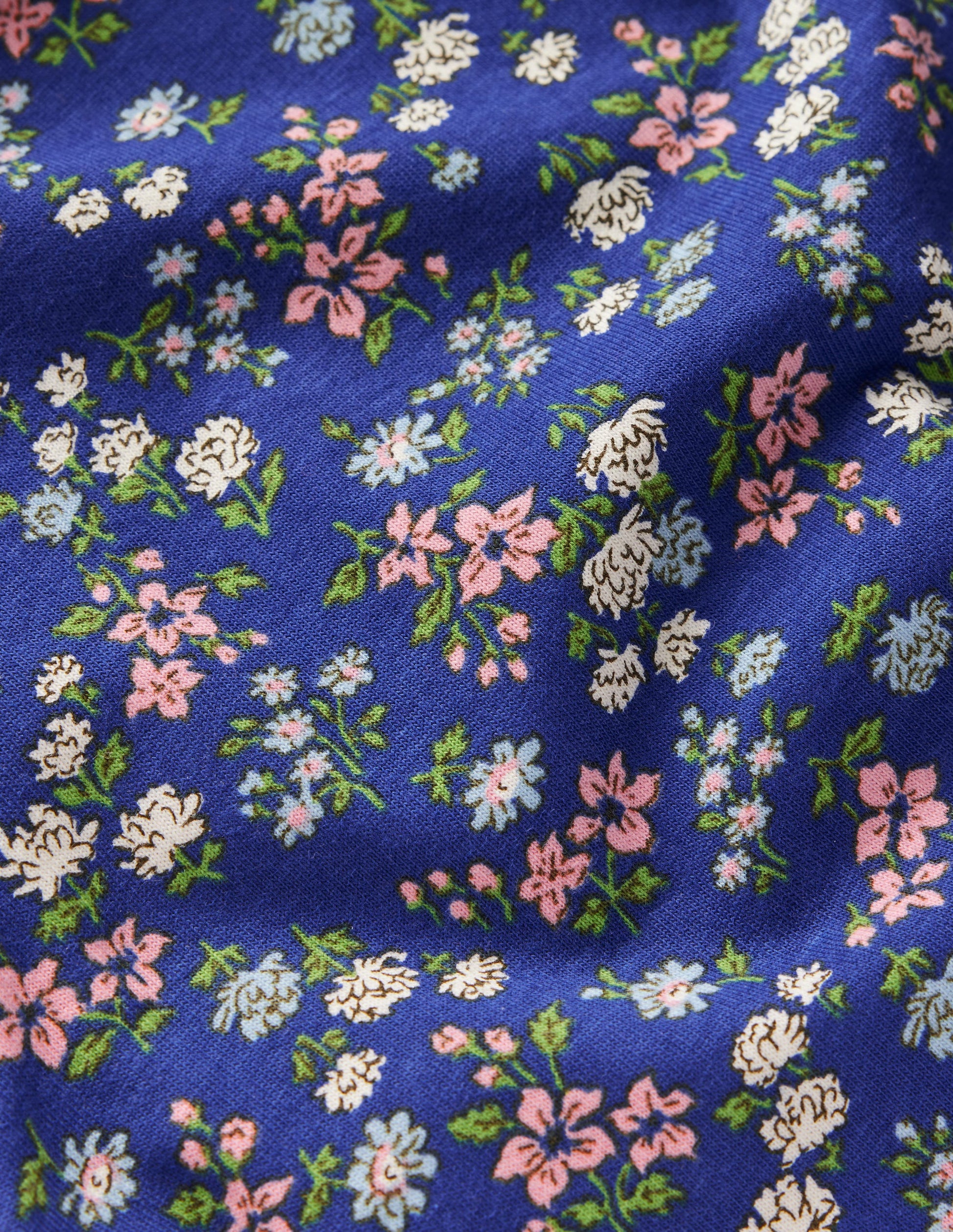 Frill Sleeve Printed Top-Blue Ditsy Floral-3