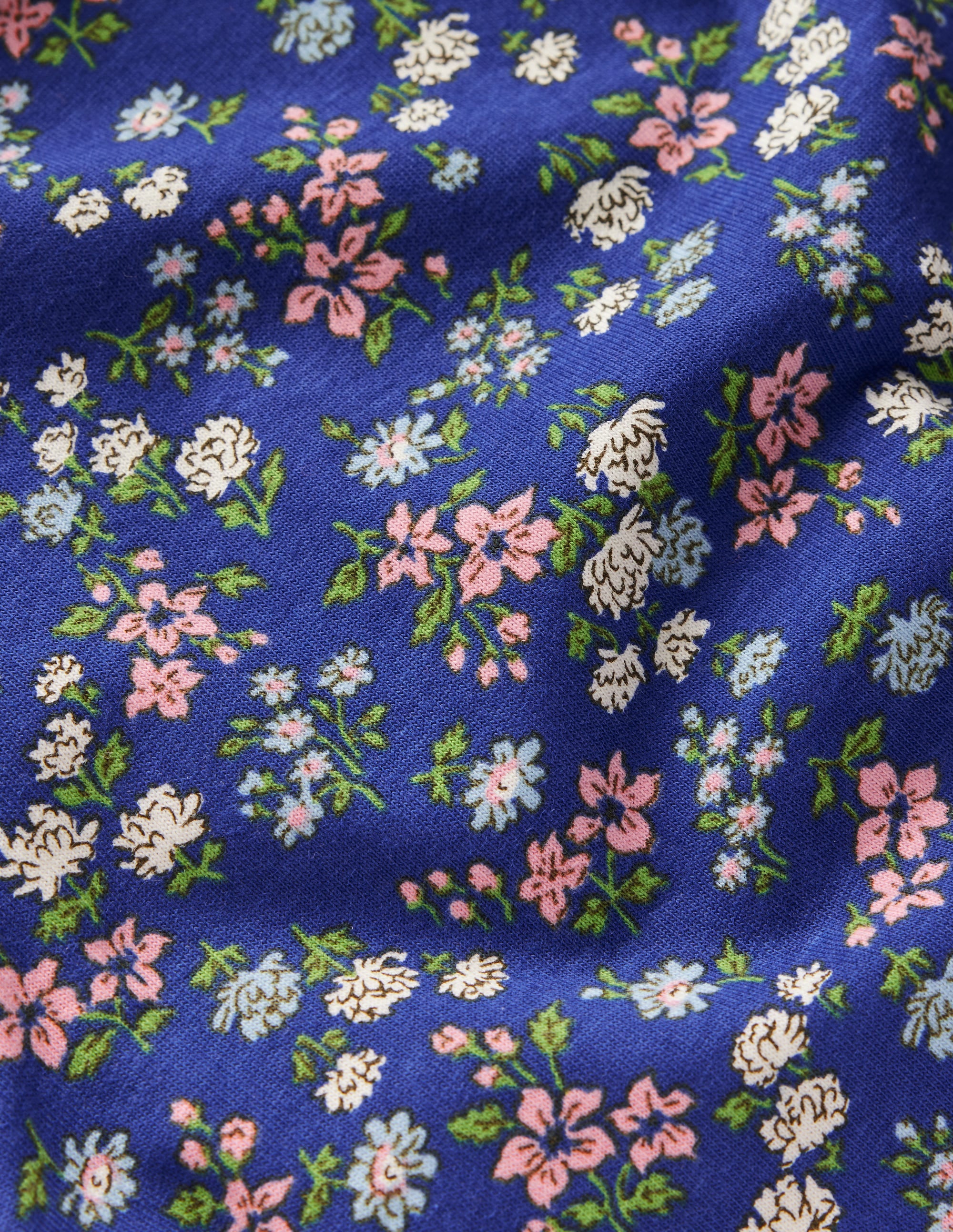 Frill Sleeve Printed Top-Blue Ditsy Floral - Image 3