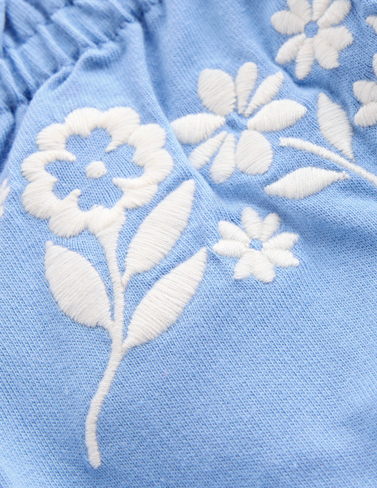 Plaited Strap Embroidered Tank-Forget Me Not Blue - Image 3