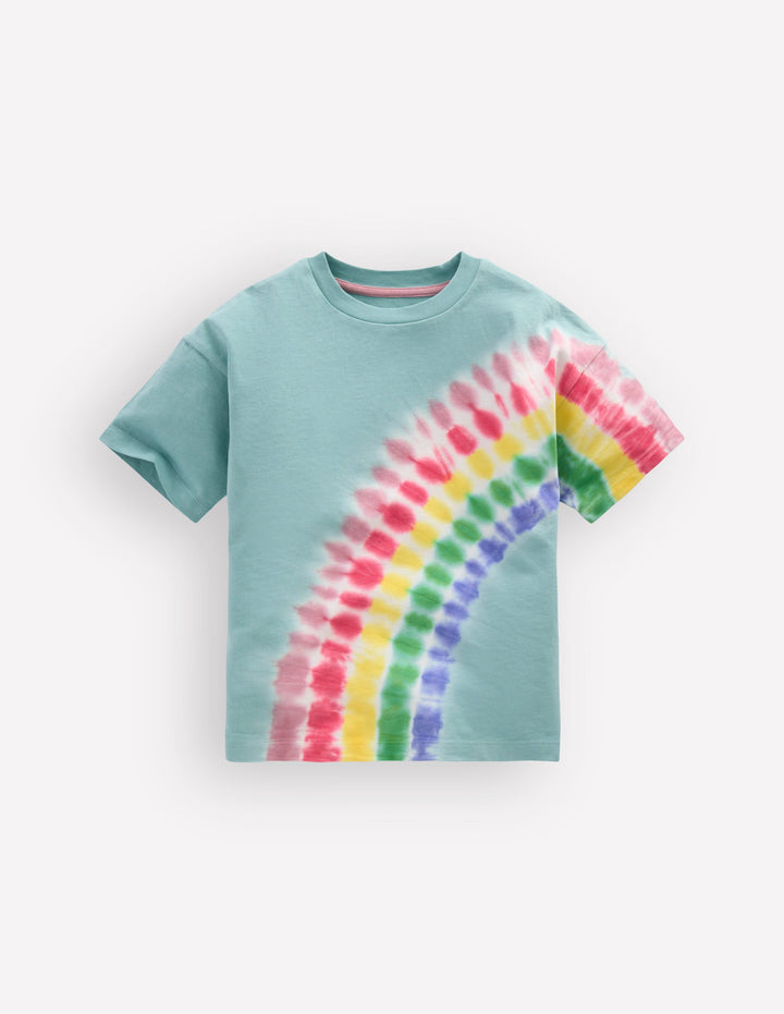 Tie Dye Logo Top-Dawn Blue Rainbow