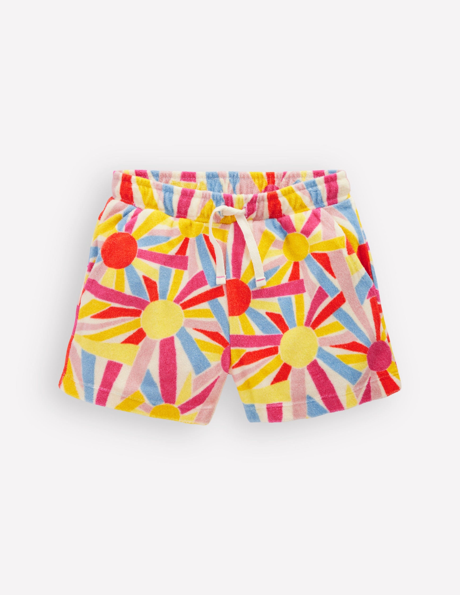 Patch Pocket Towelling short-Soft Ivory Sunburst-2