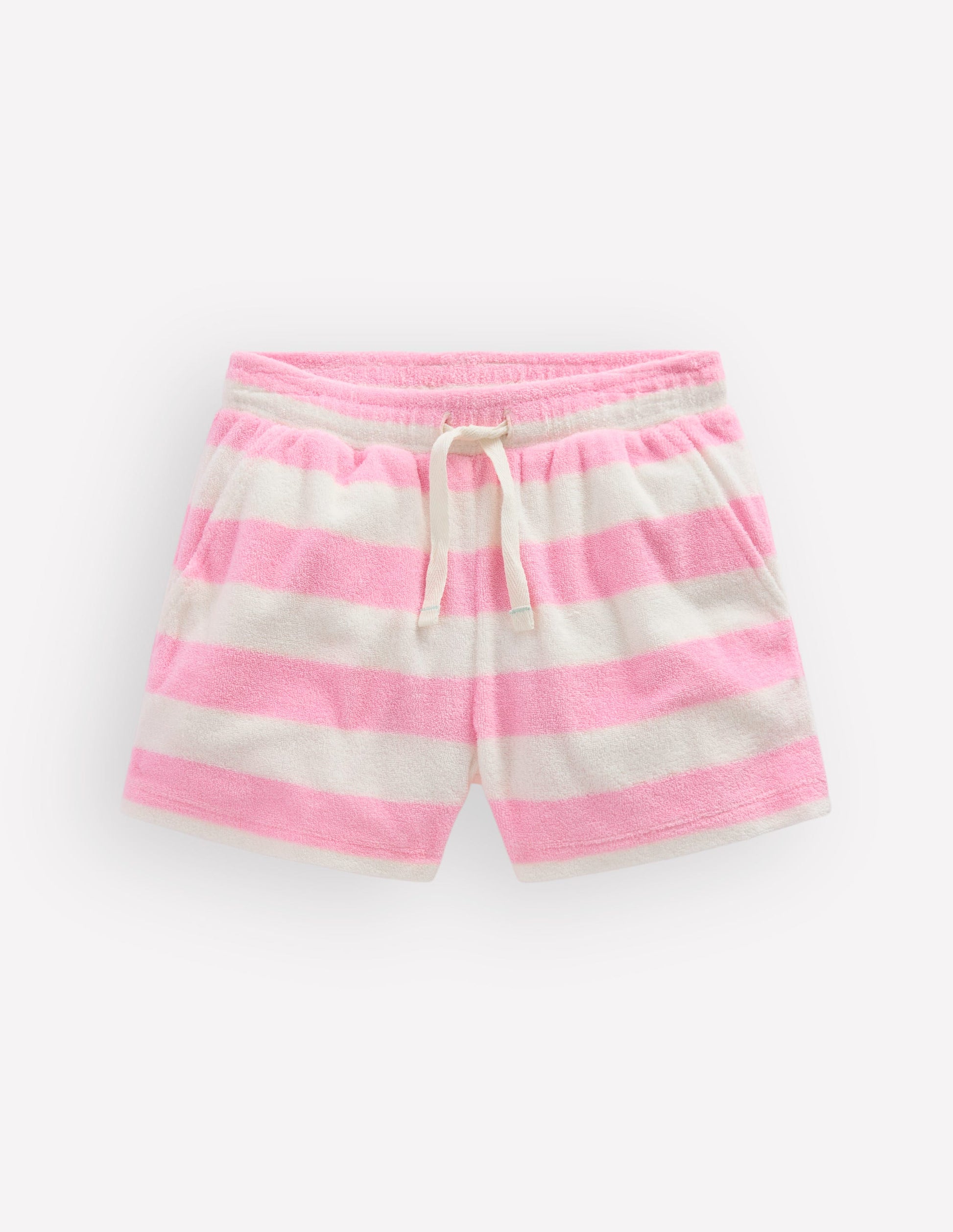 Patch Pocket Towelling short-Spring Blossom Pink Stripe-3