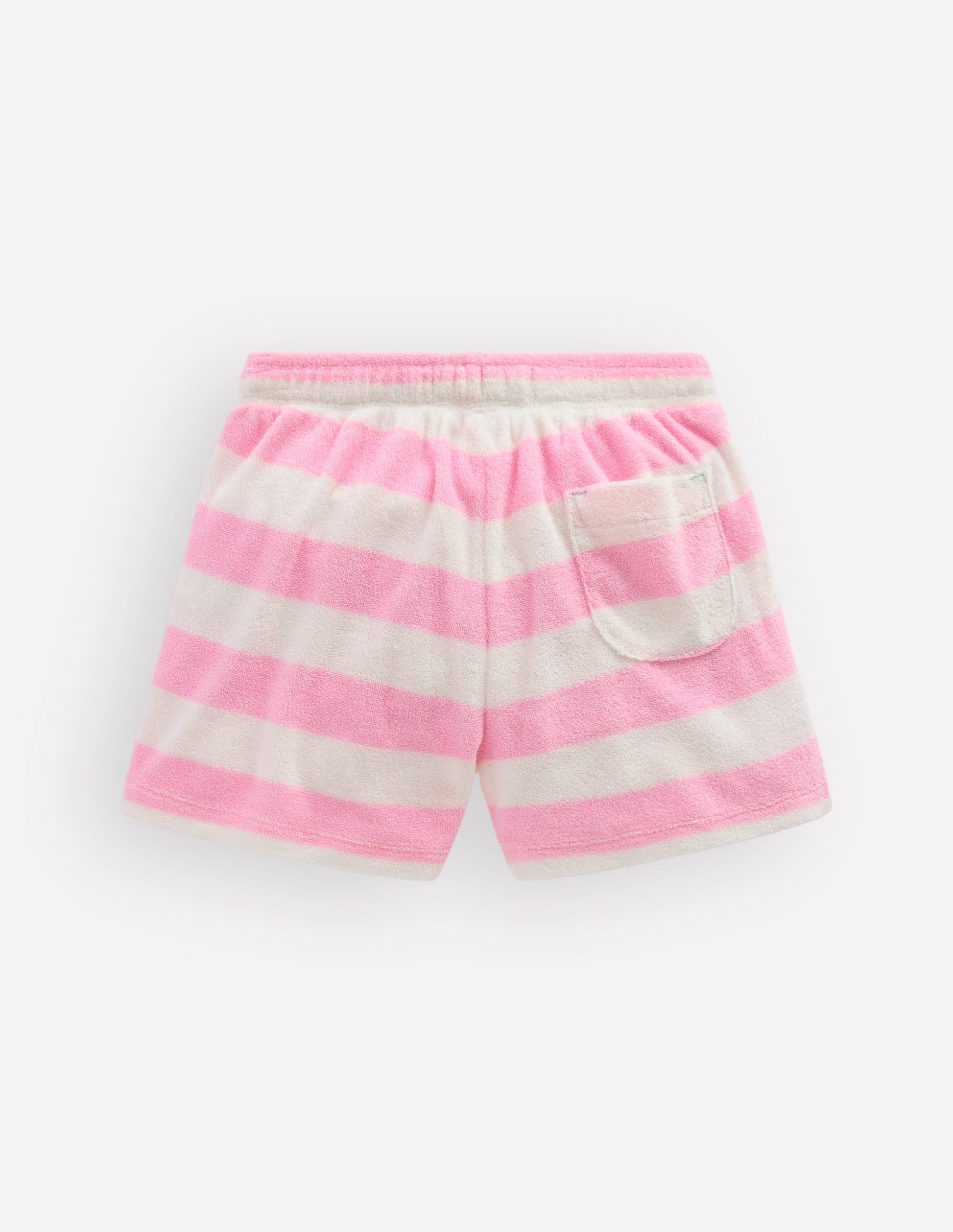 Patch Pocket Towelling short-Spring Blossom Pink Stripe-4