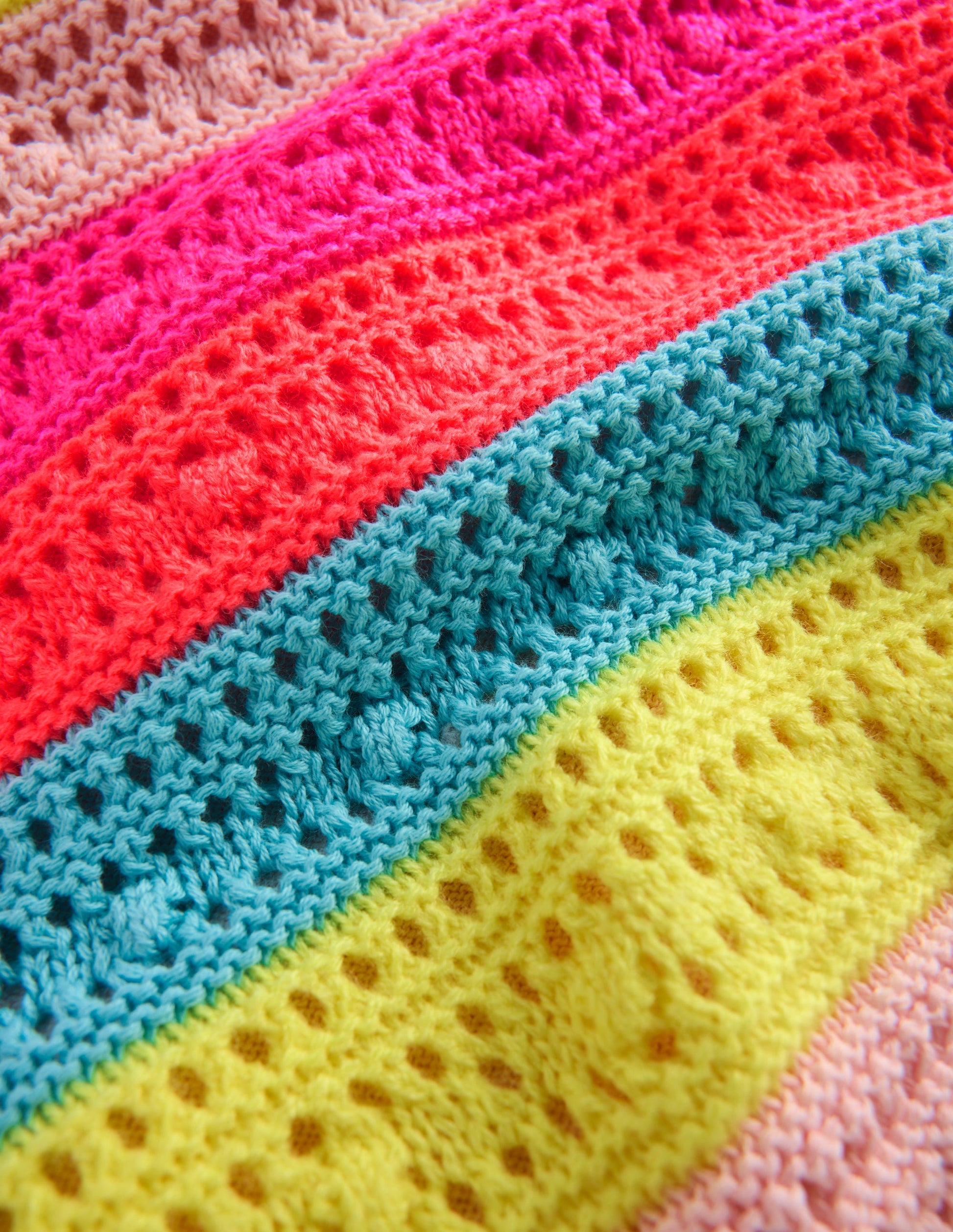 Pointelle Knitted Vest-Neon Stripe-3