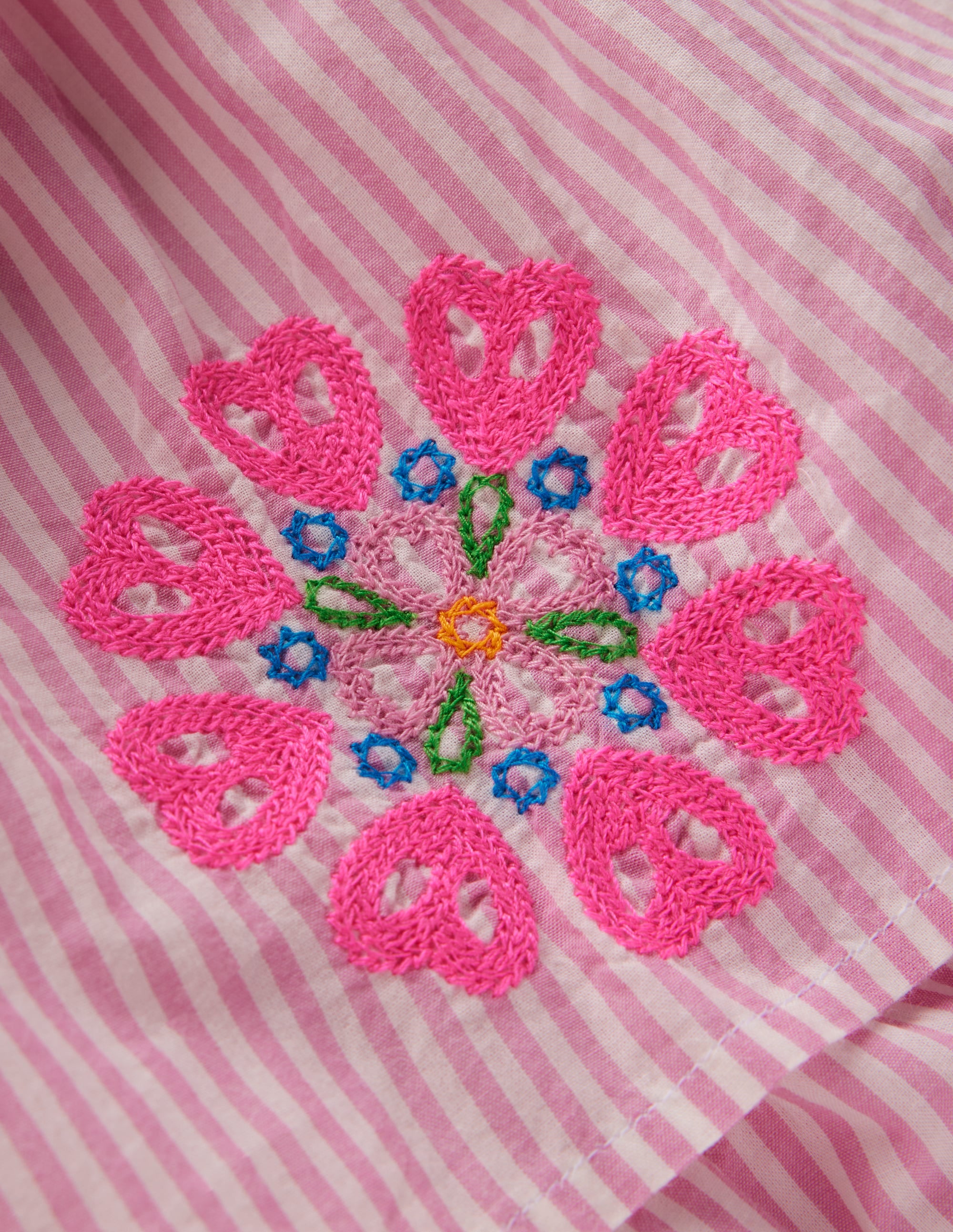 Tiered Embroidered Dress-Formica Pink Stripe - Image 3