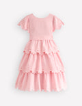 Flower Hem Occasion Dress-Pink