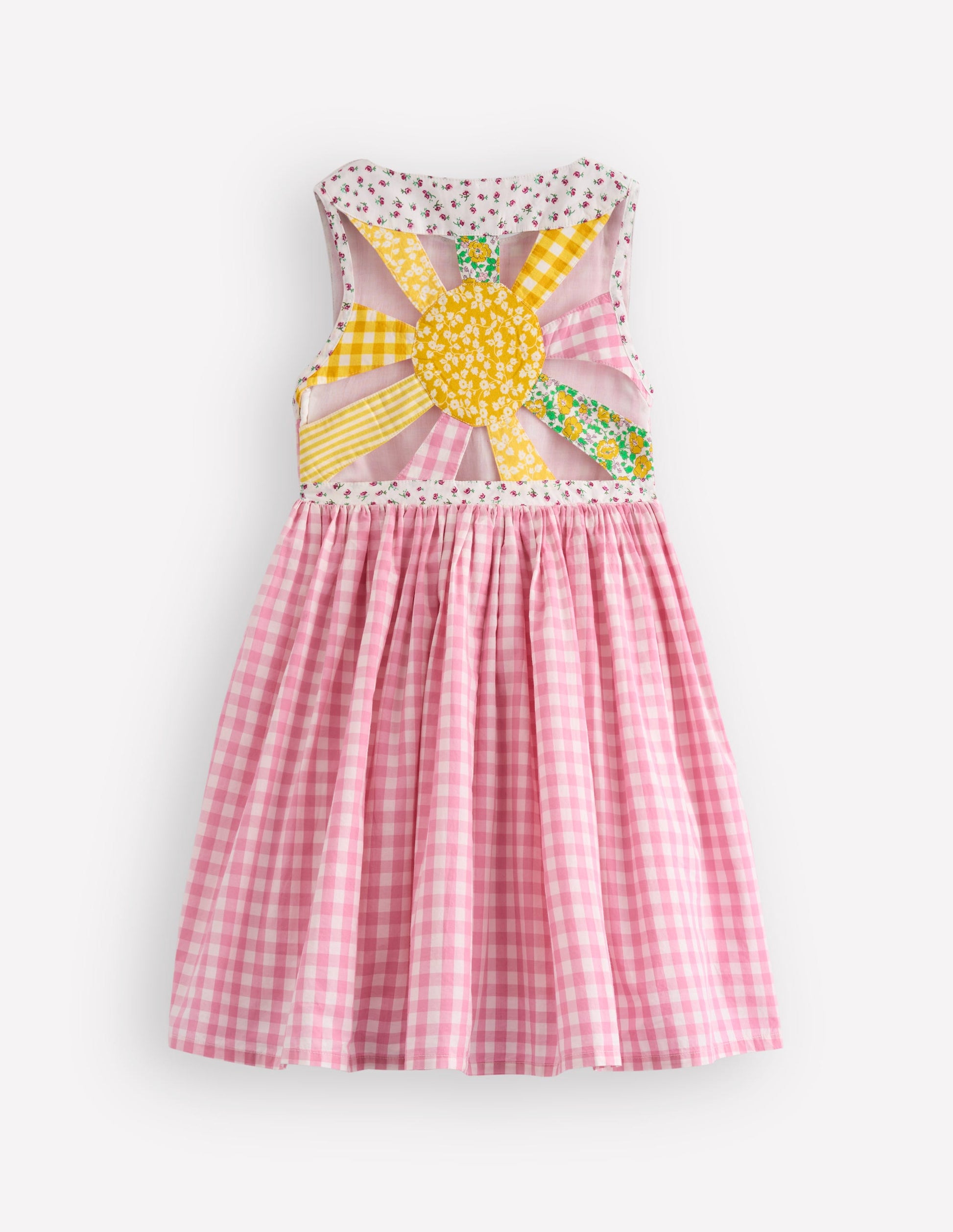 Harlow Logo Dress-Spring Blossom Gingham Sunray-3