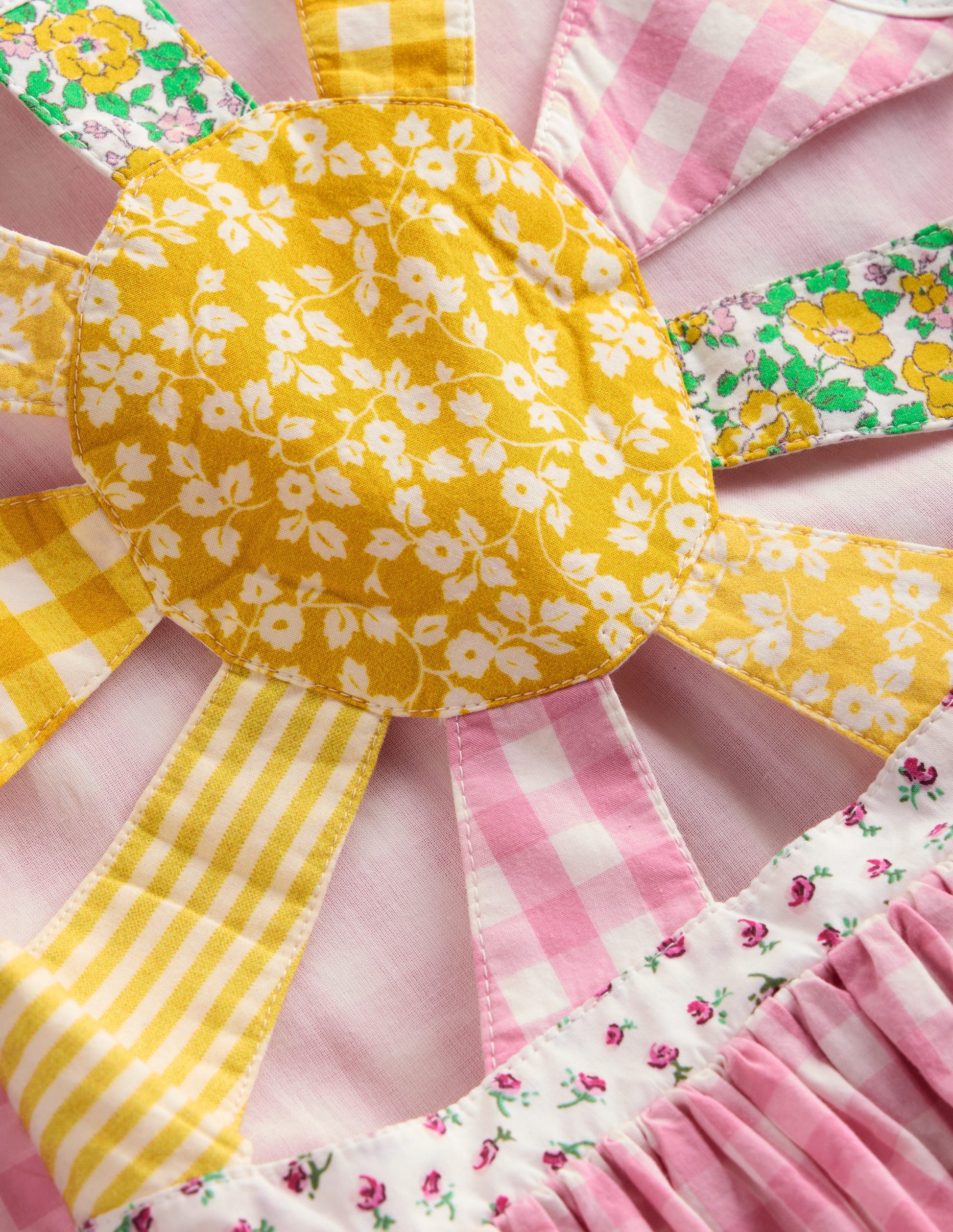Harlow Logo Dress-Spring Blossom Gingham Sunray-4
