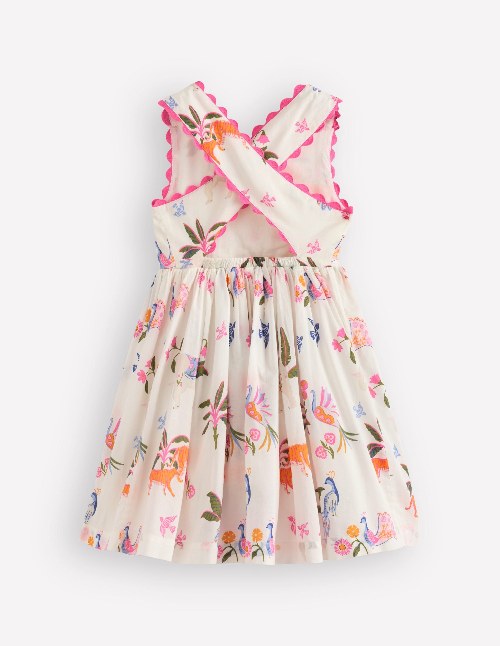 Harper Cross-Back Dress-Soft Ivory Jungle-3