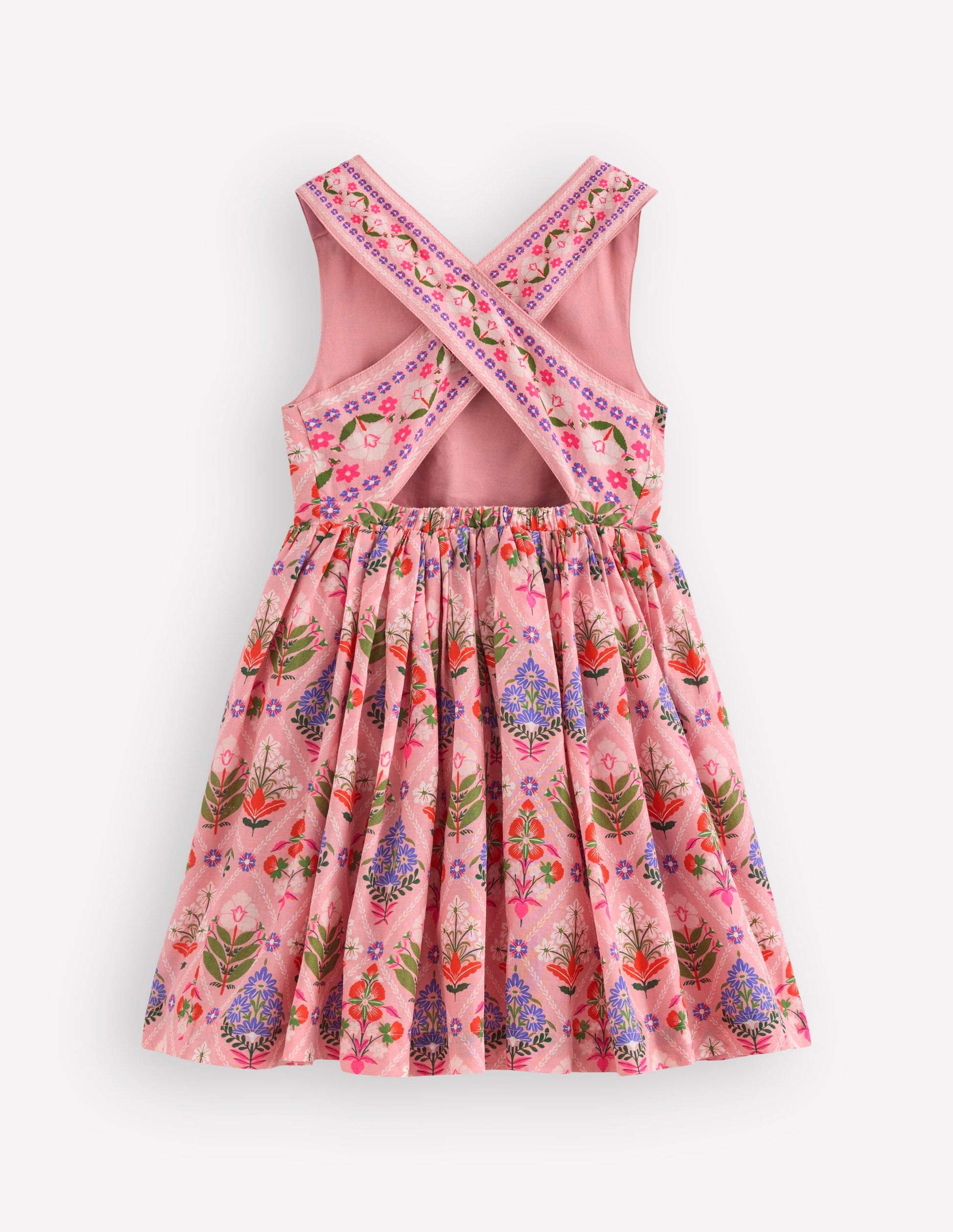 Harper Cross-Back Dress-Multi Diamond Floral-2