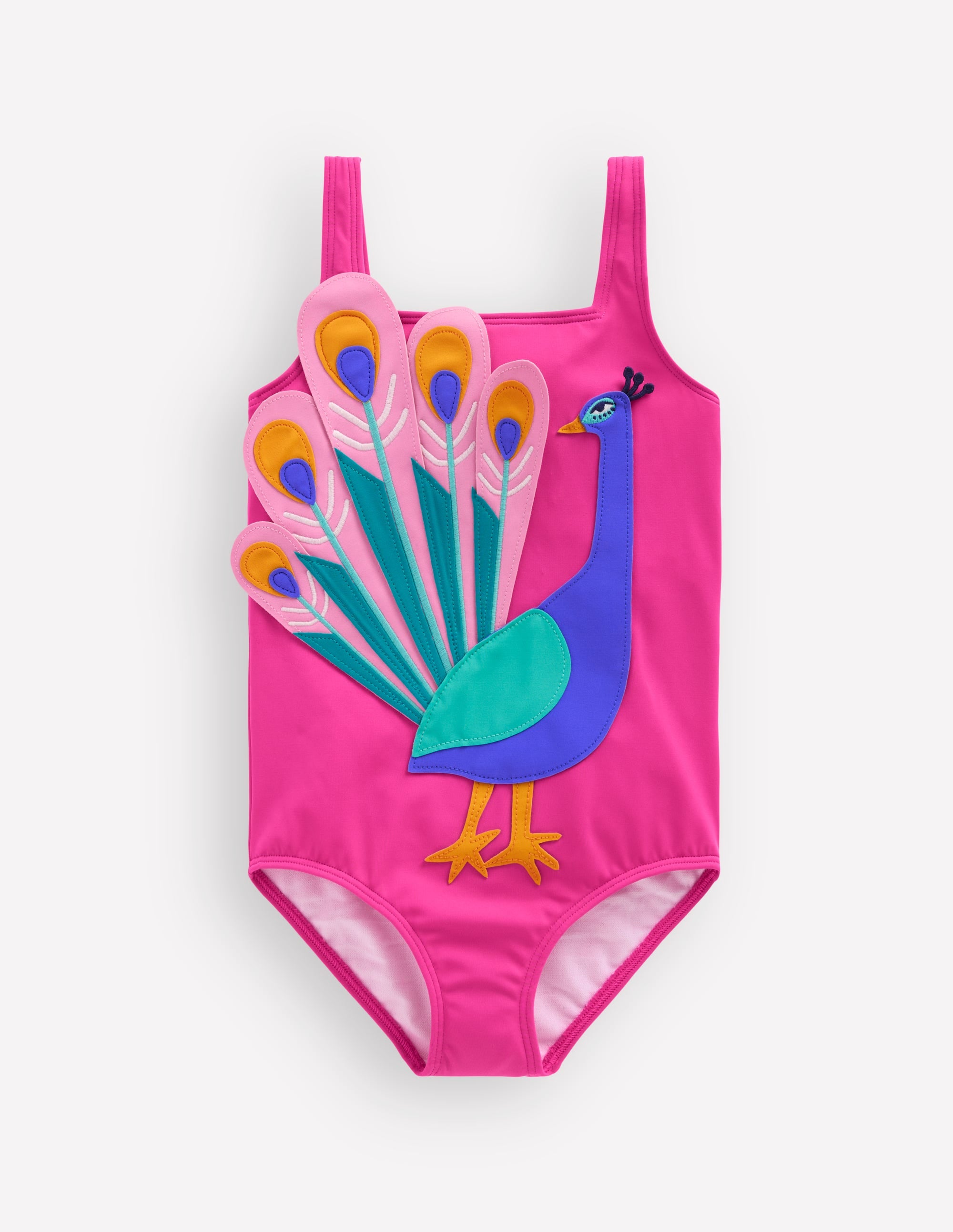 Appliqué Swimsuit-Pink Peacock - Image 2