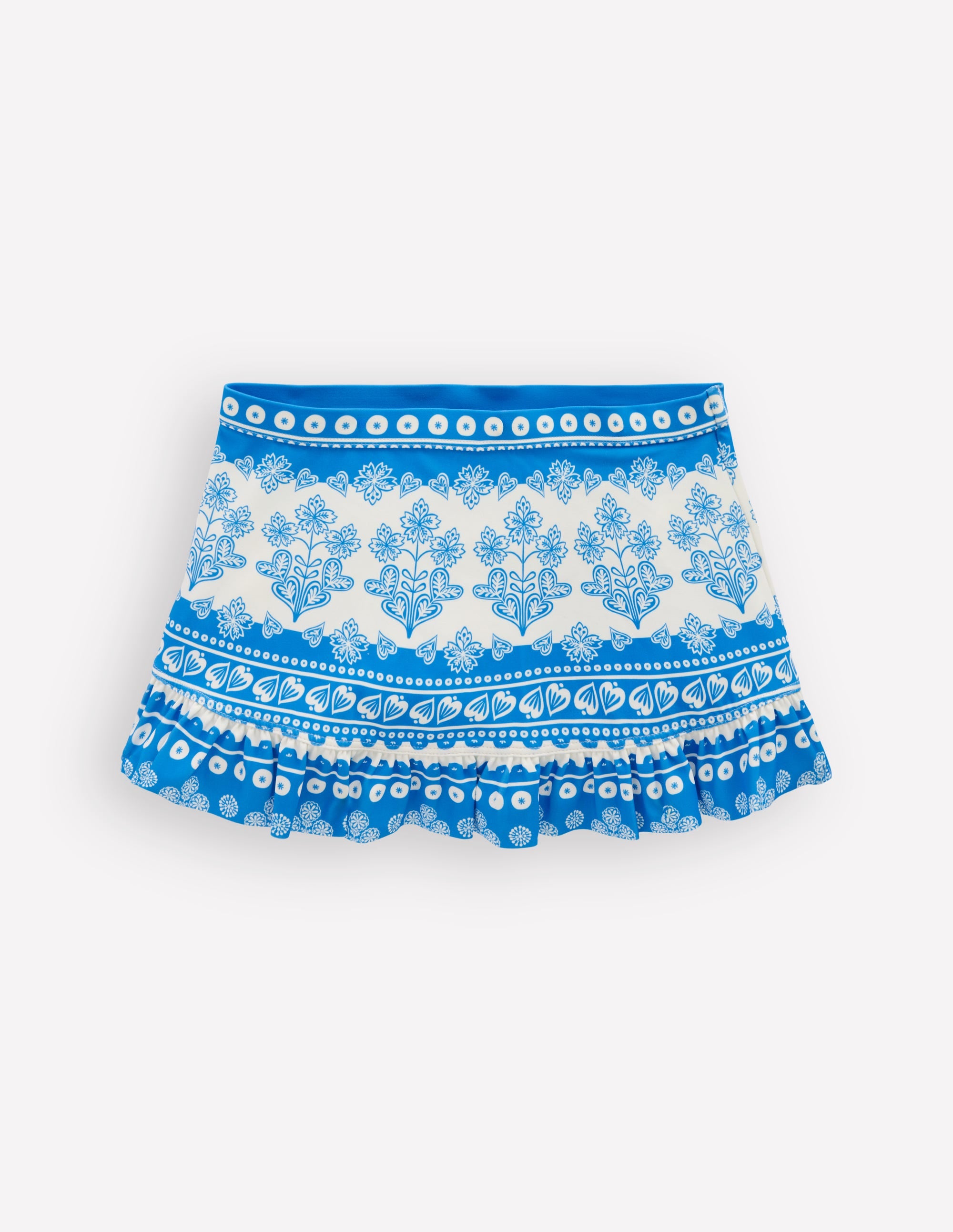 Swim Skirt-Azure Blue Woodblock - Image 1