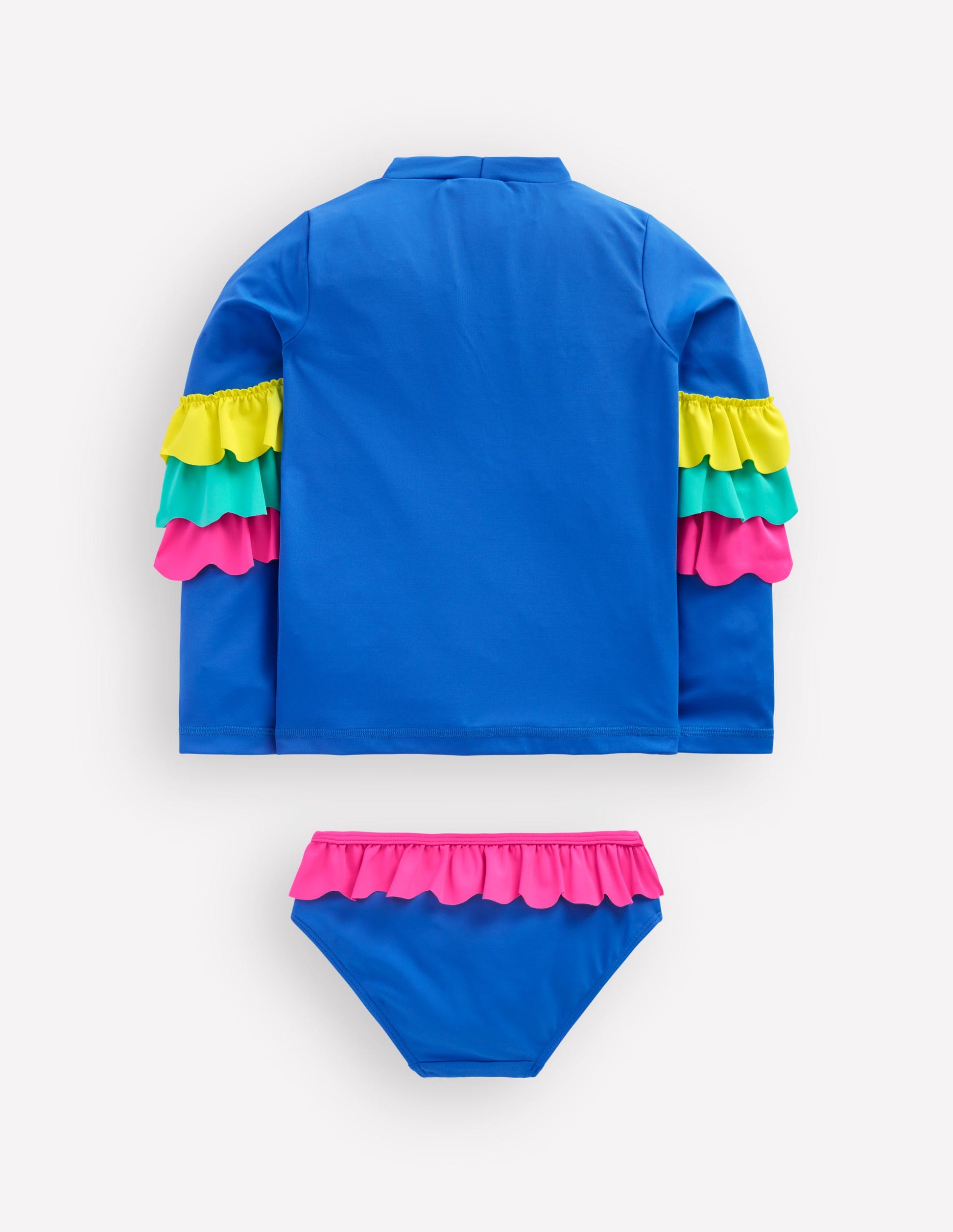 Appliqué Rash Vest Set-Azure Blue Parrot-3