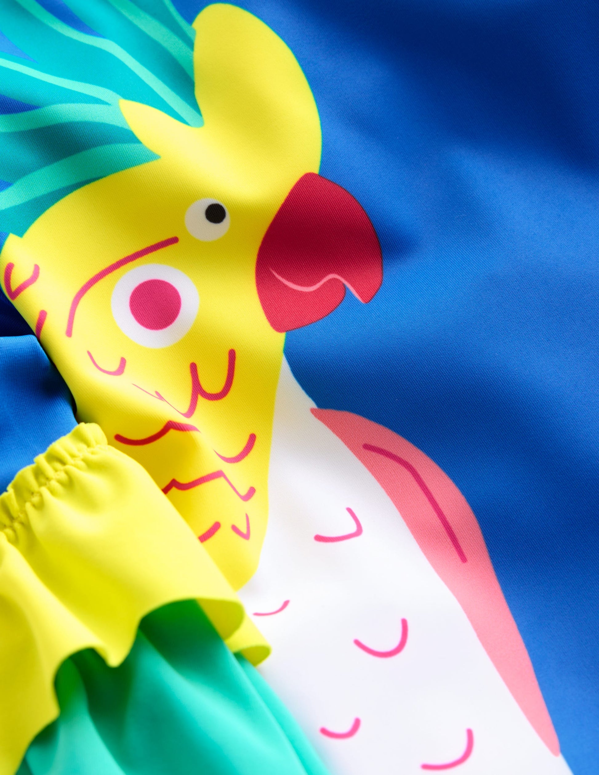 Appliqué Rash Vest Set-Azure Blue Parrot-4