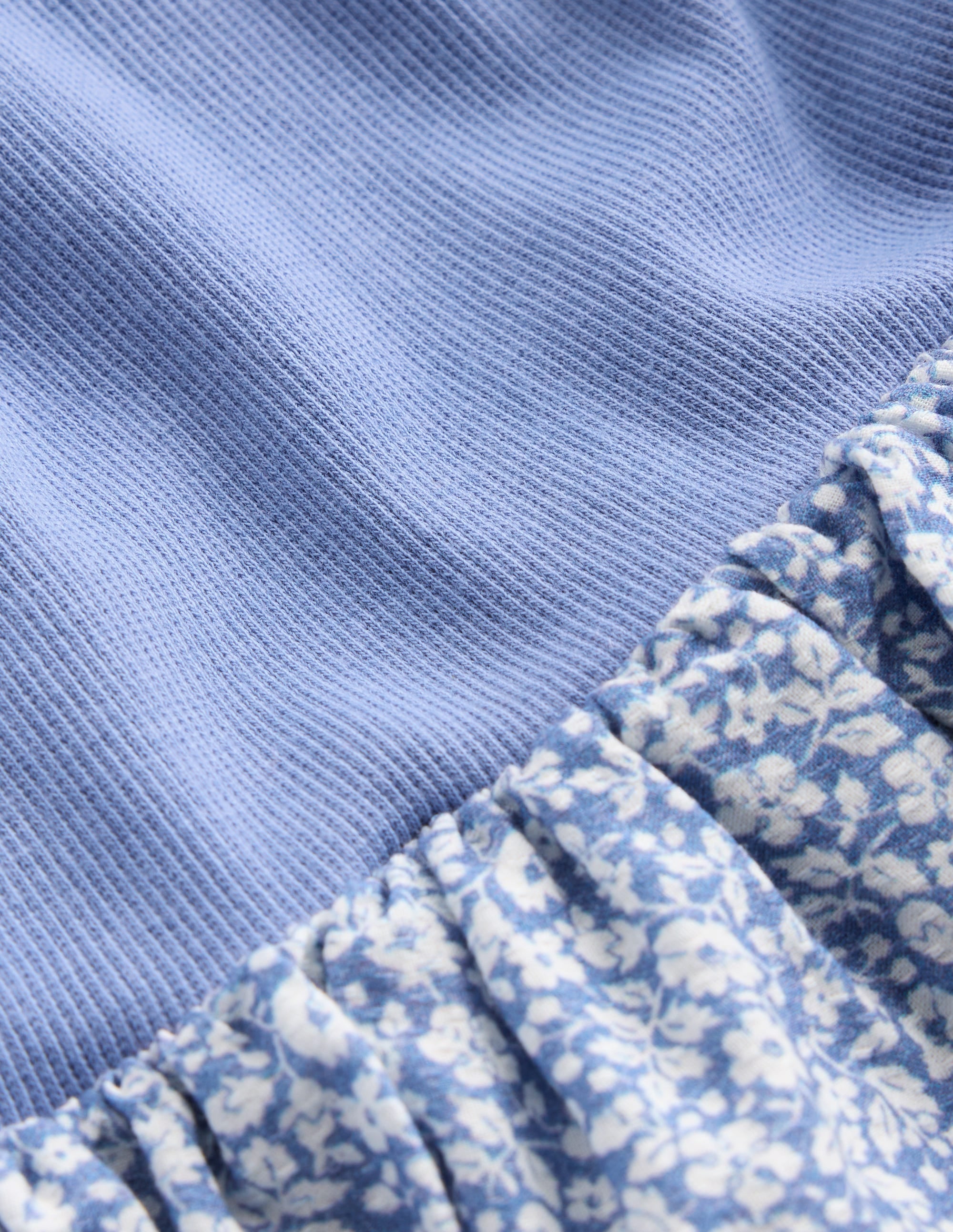 Short Sleeve Jersey RaRa Dress-Serenity Blue Ditsy Floral - Image 3