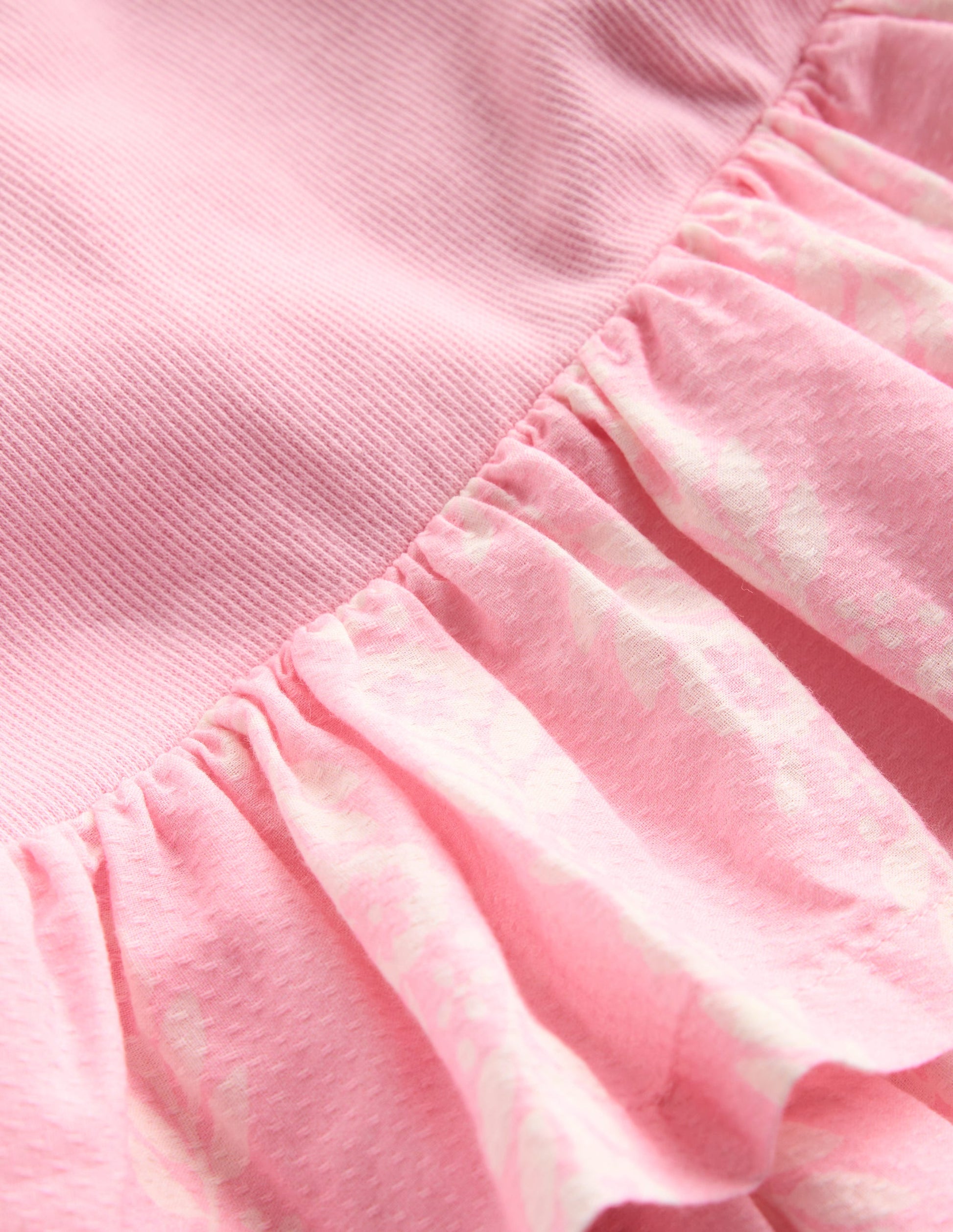 Short Sleeve Jersey RaRa Dress-Blossom Pink Flower Vine-3