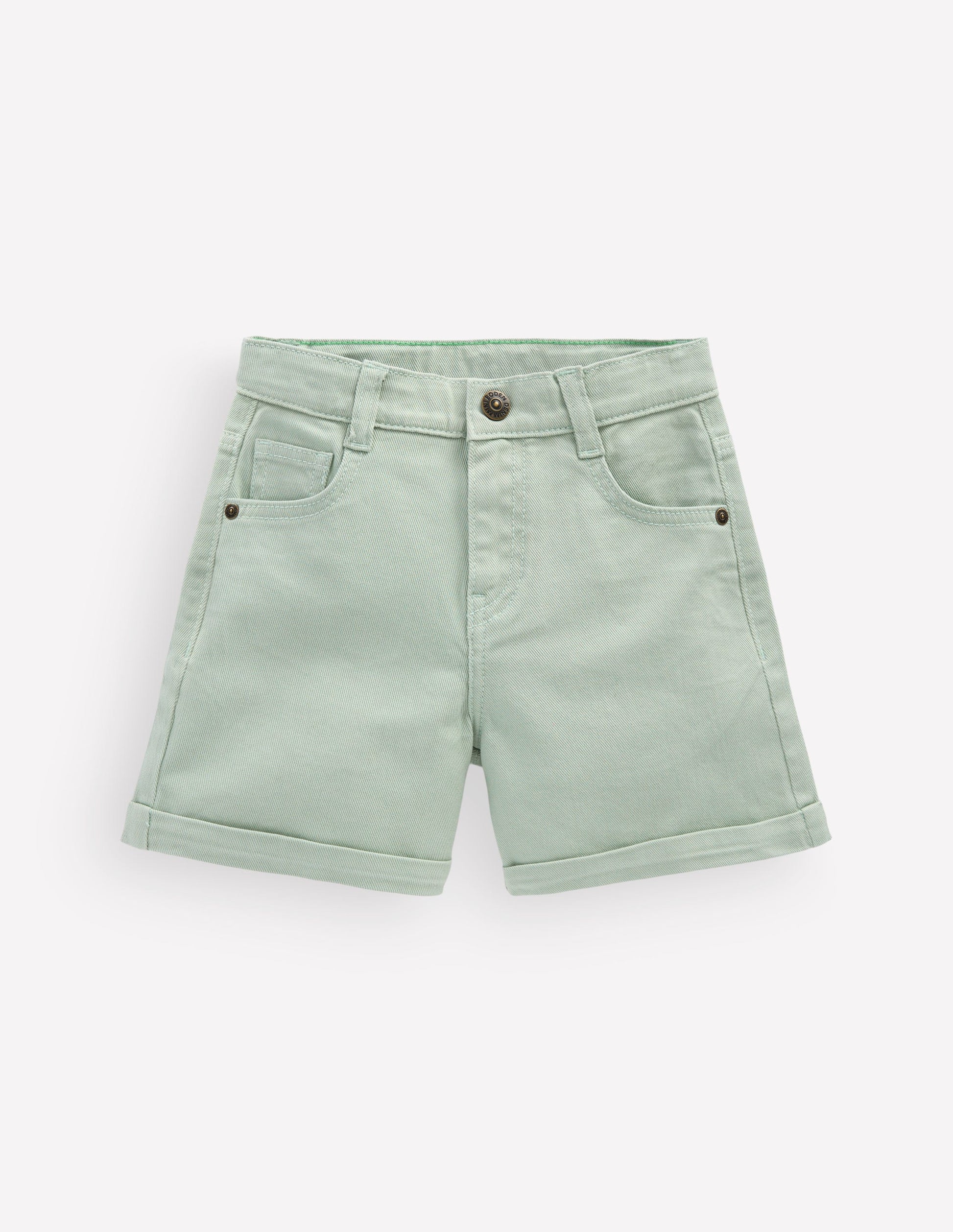 Woven Turn Back Short-Pale Green-1