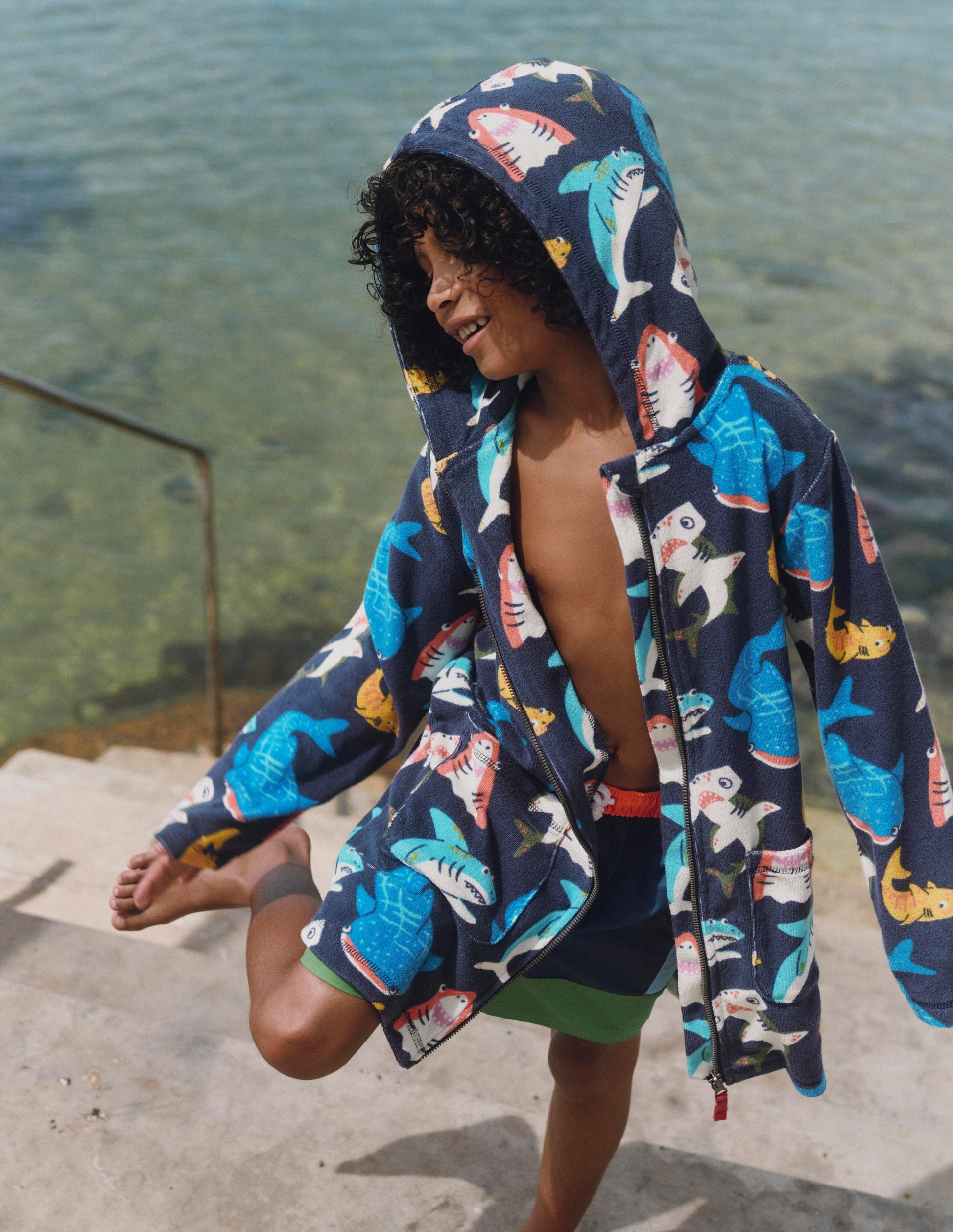 Towelling Zip-Up Throw-On-College Navy Sharks-4